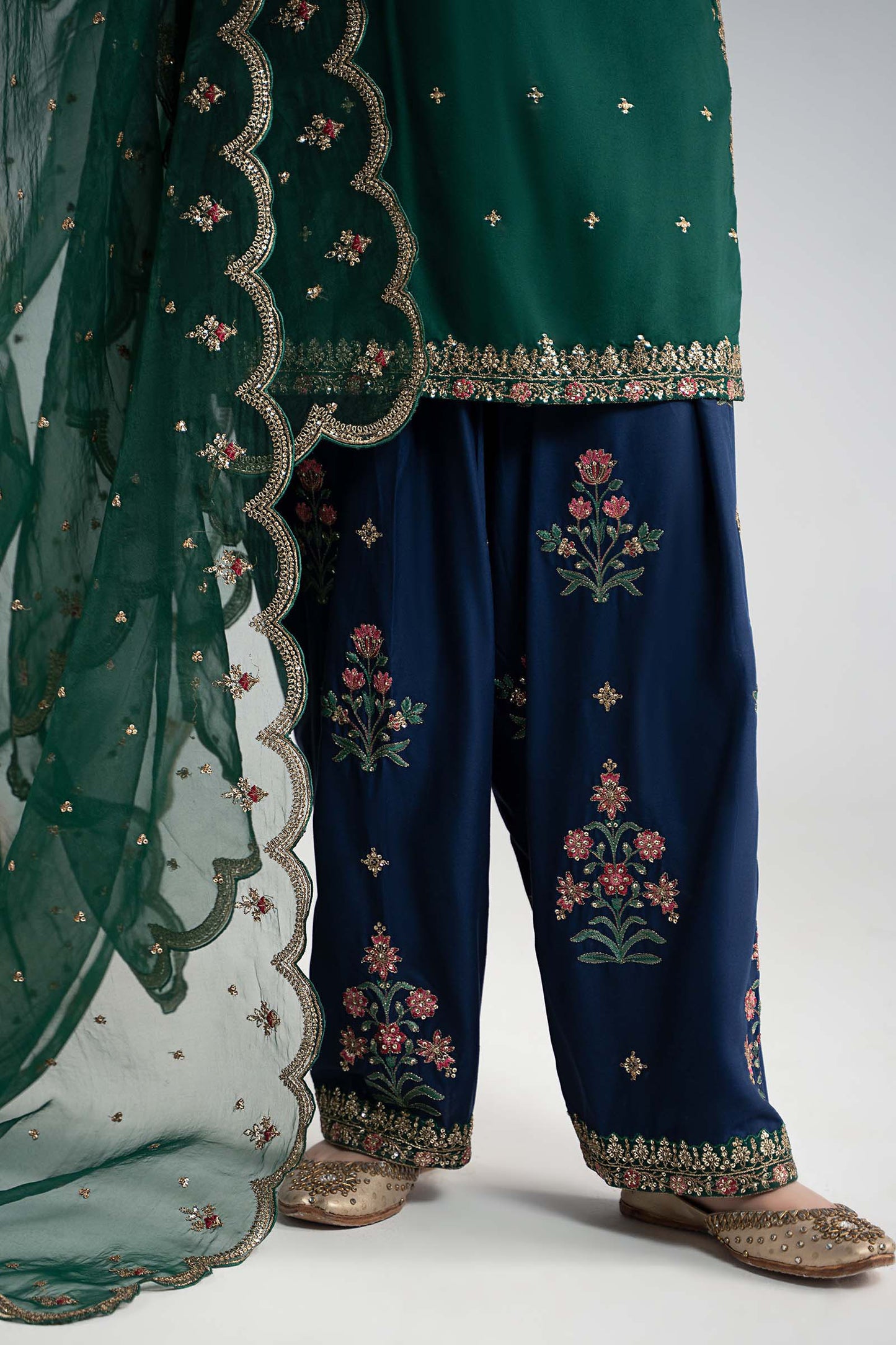 3 Piece Embroidered Linen Suit