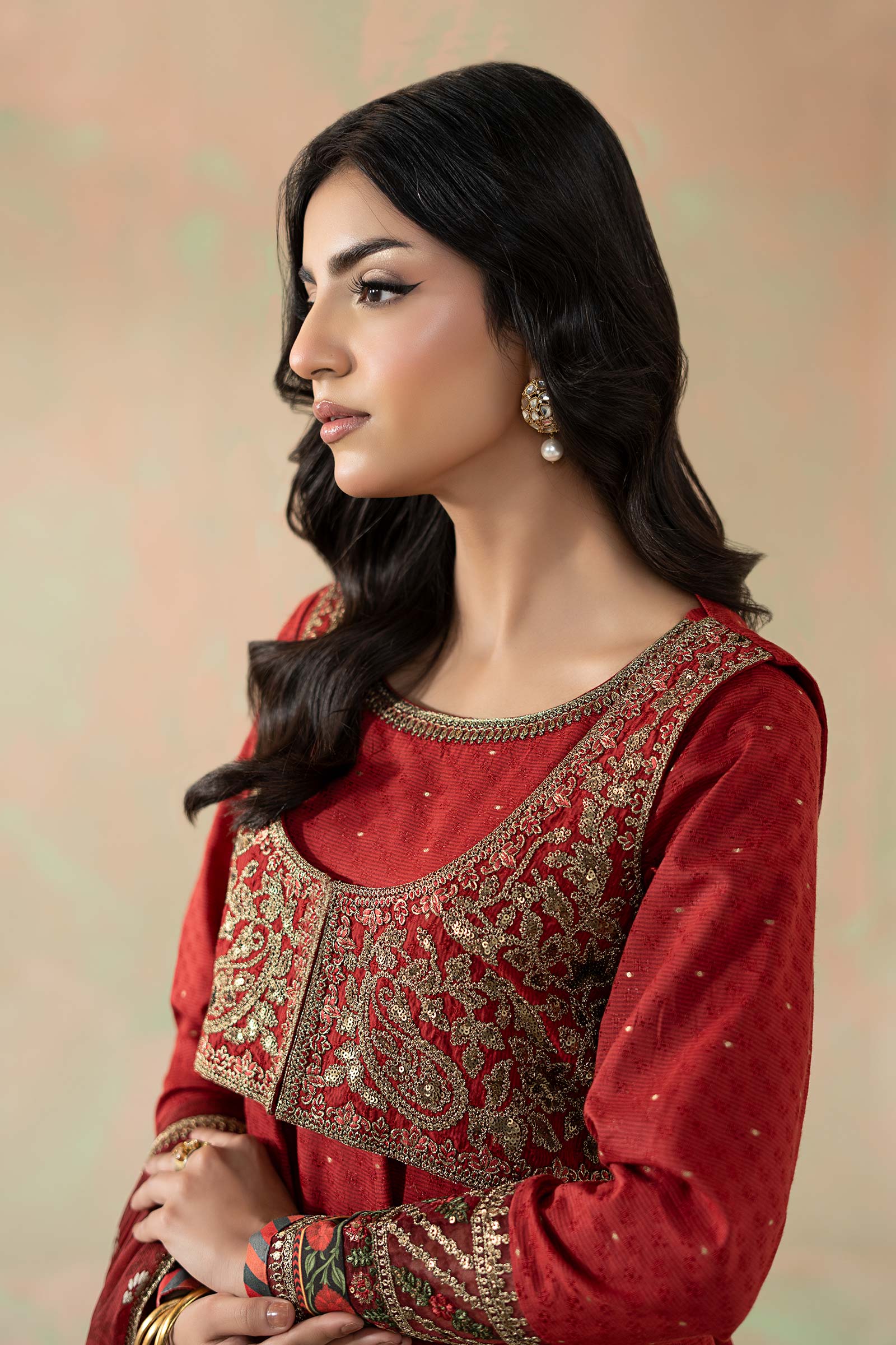 3 Piece Embroidered Filament Viscose Suit