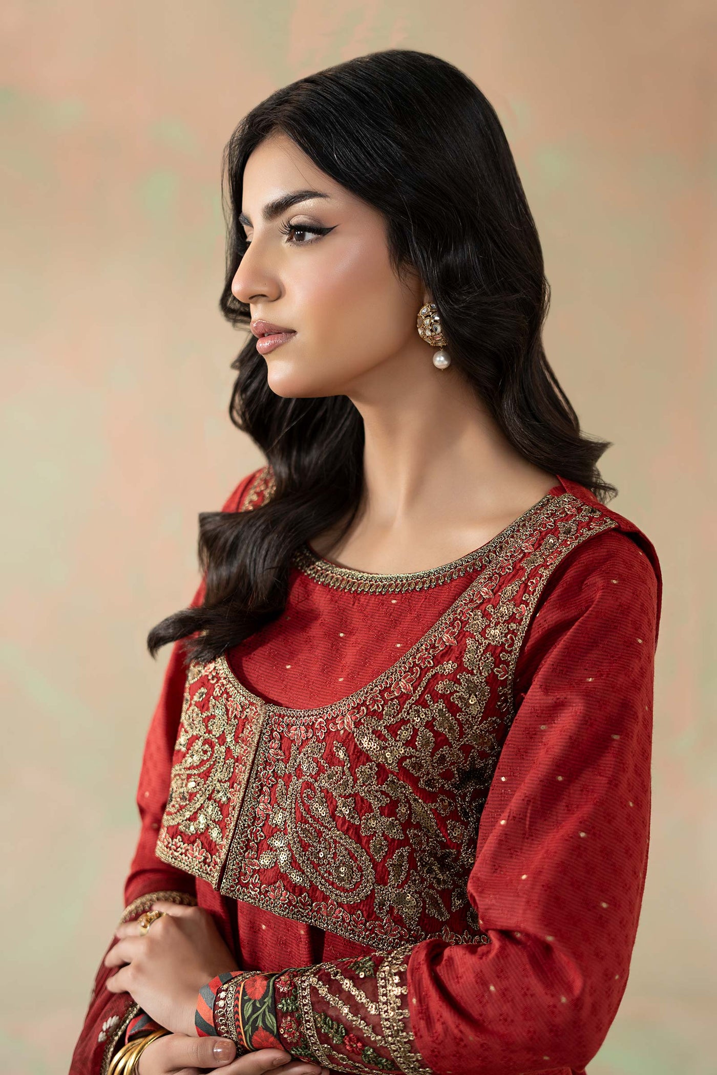 3 Piece Embroidered Filament Viscose Suit