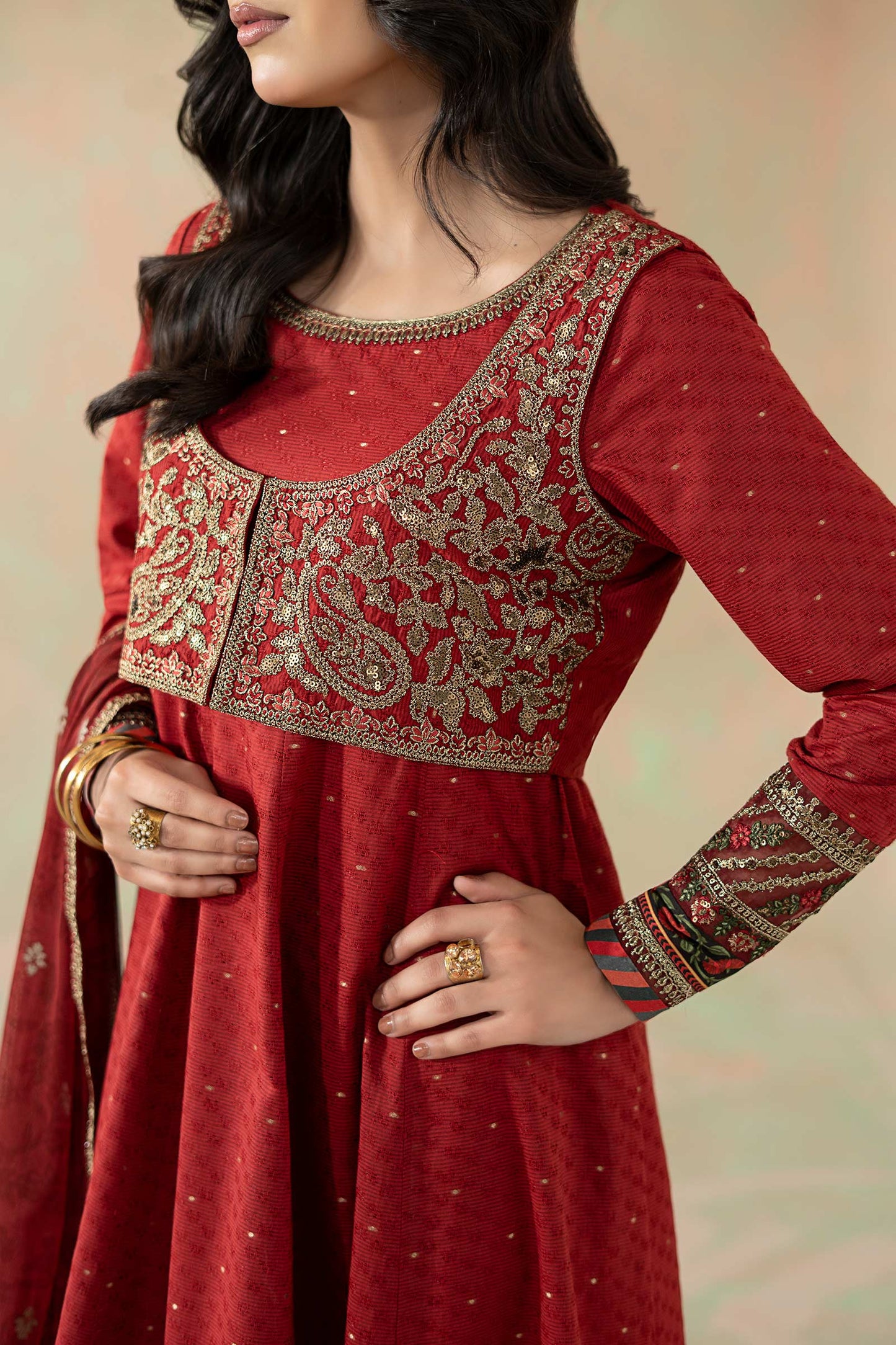 3 Piece Embroidered Filament Viscose Suit