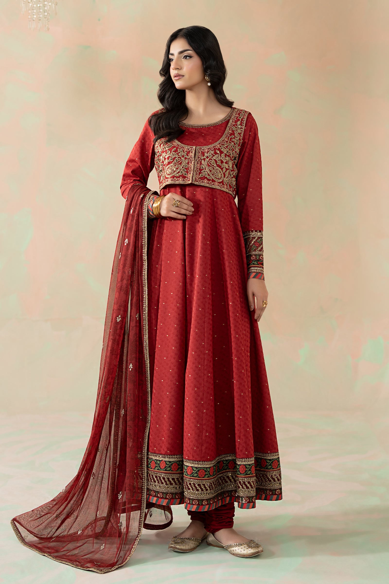 3 Piece Embroidered Filament Viscose Suit