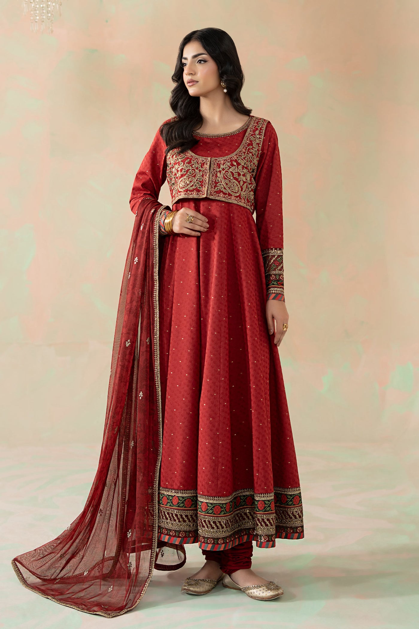3 Piece Embroidered Filament Viscose Suit