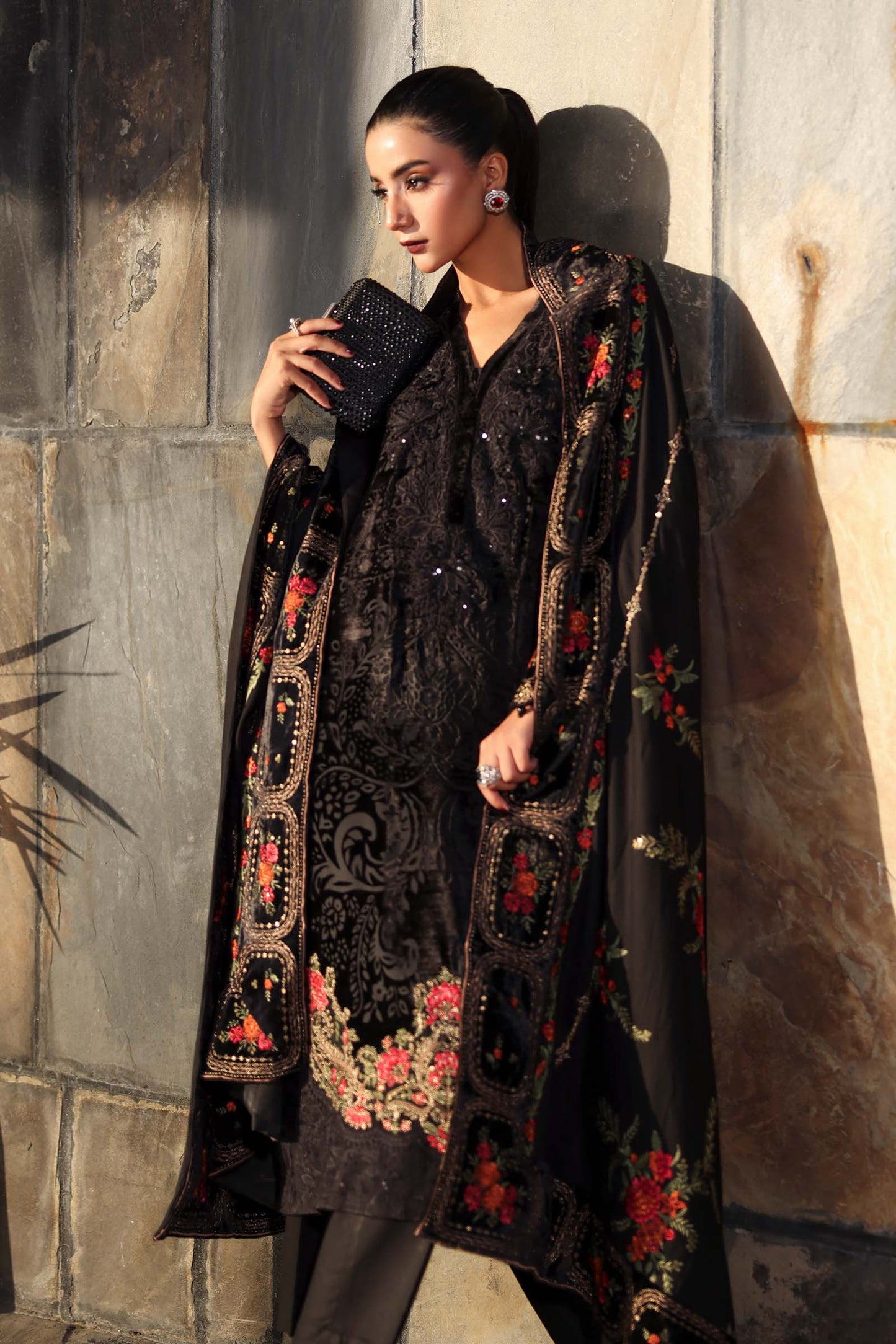 3 Piece Embroidered Palachi Suit