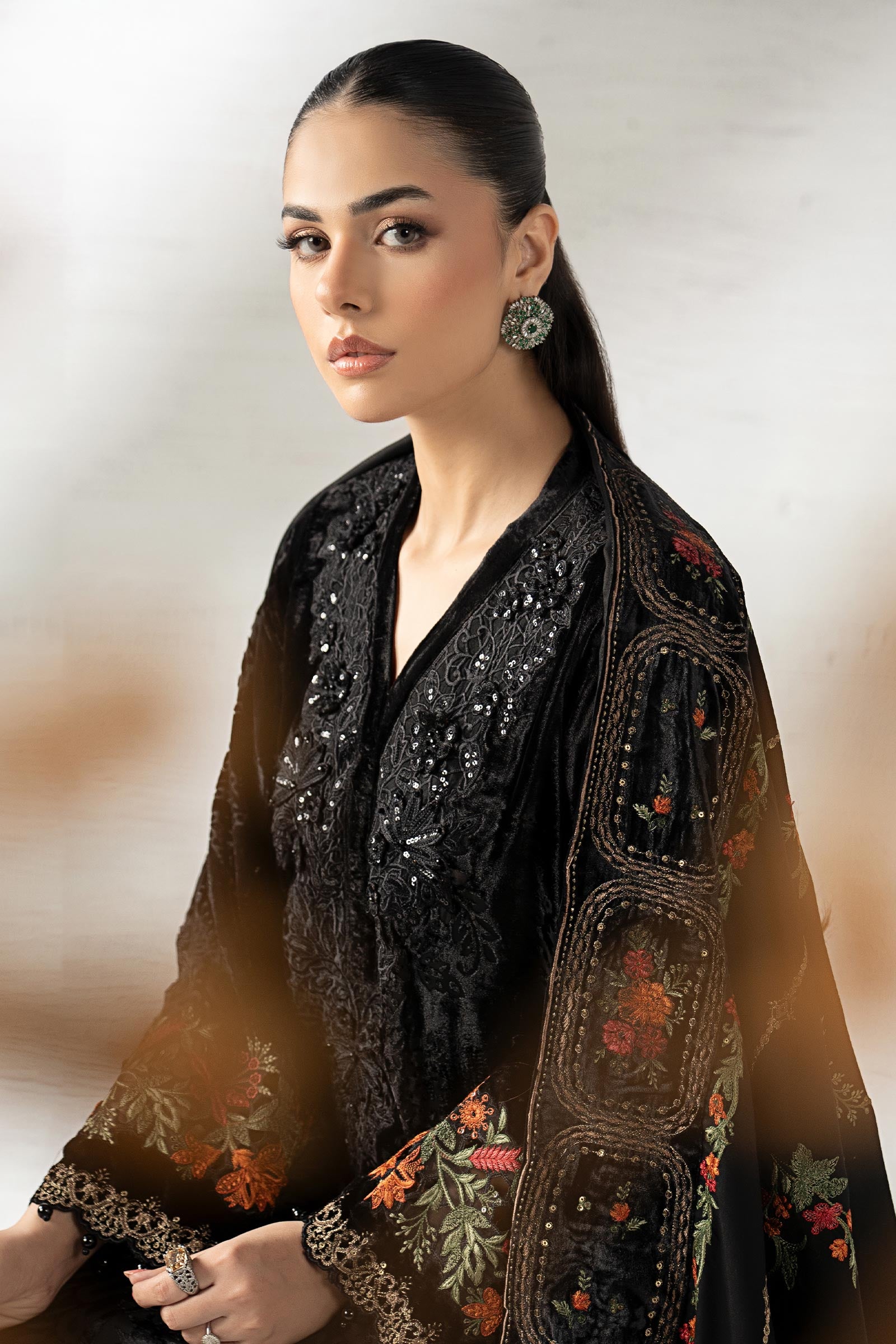 3 Piece Embroidered Palachi Suit