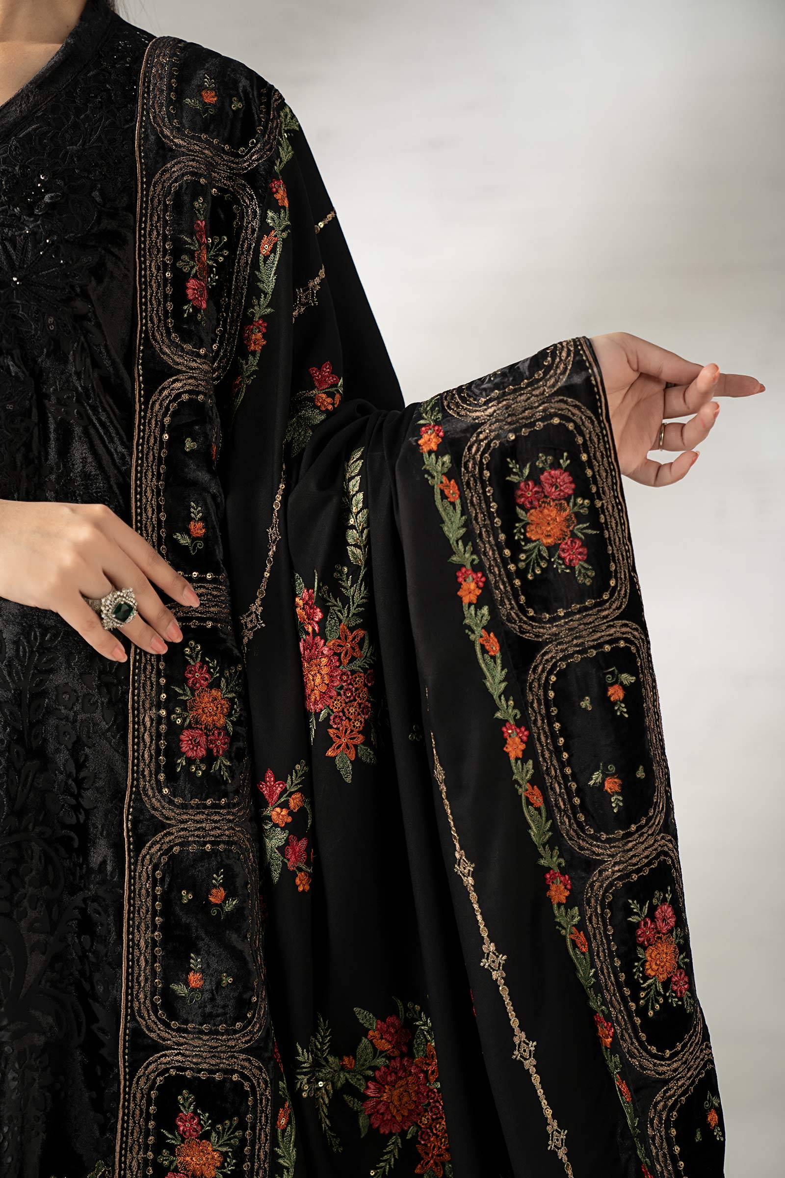 3 Piece Embroidered Palachi Suit