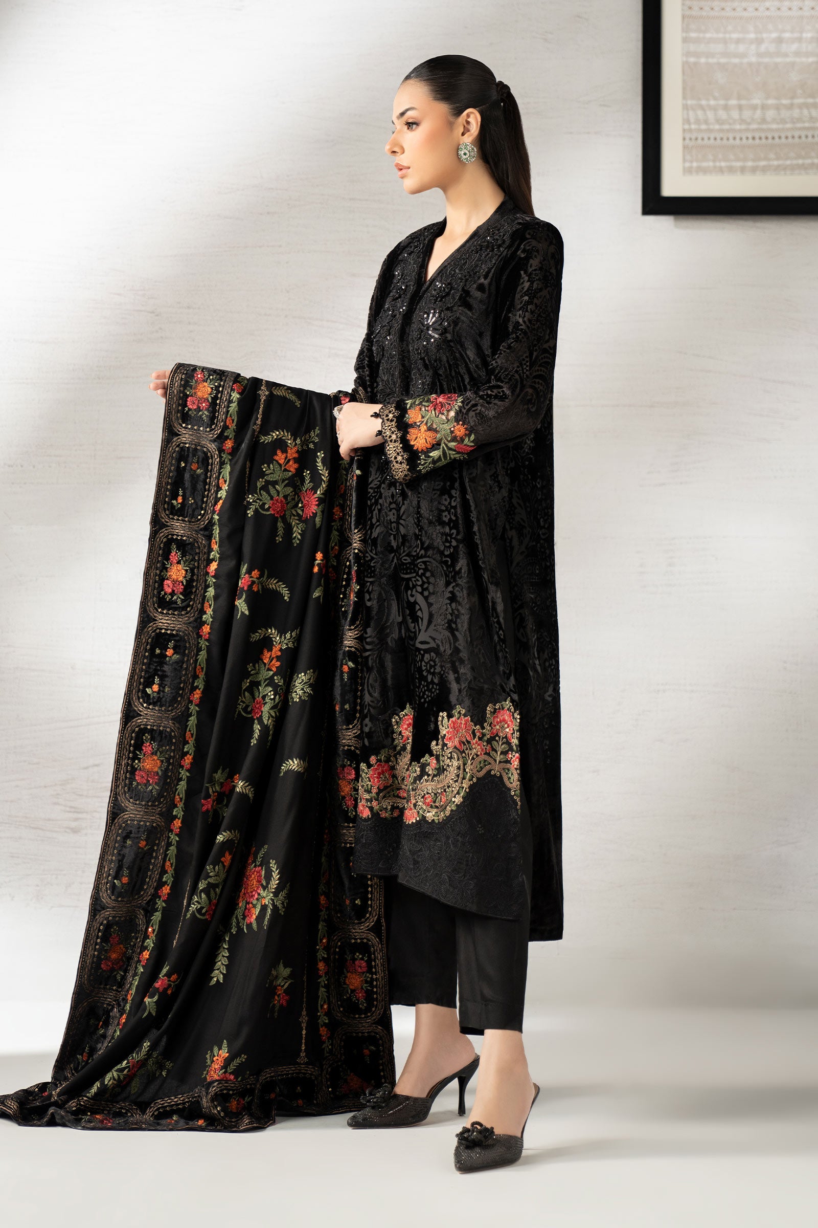 3 Piece Embroidered Palachi Suit
