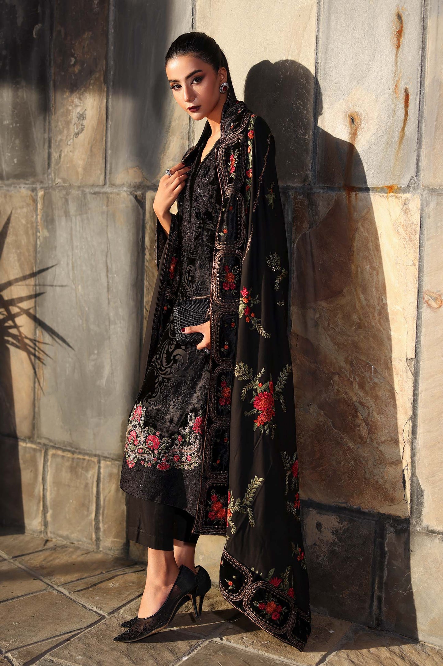 3 Piece Embroidered Palachi Suit