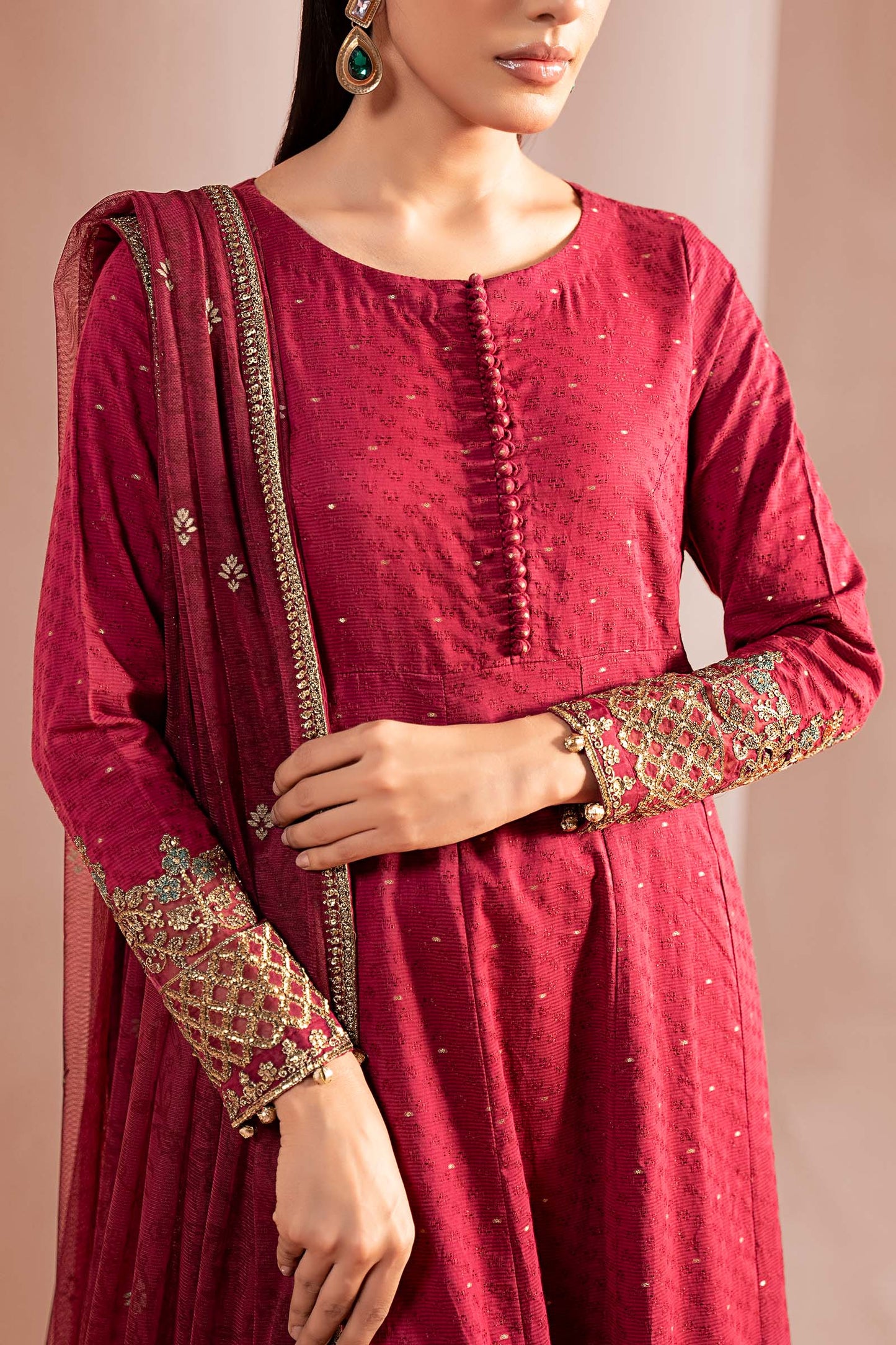 3 Piece Embroidered Filament Viscose Suit
