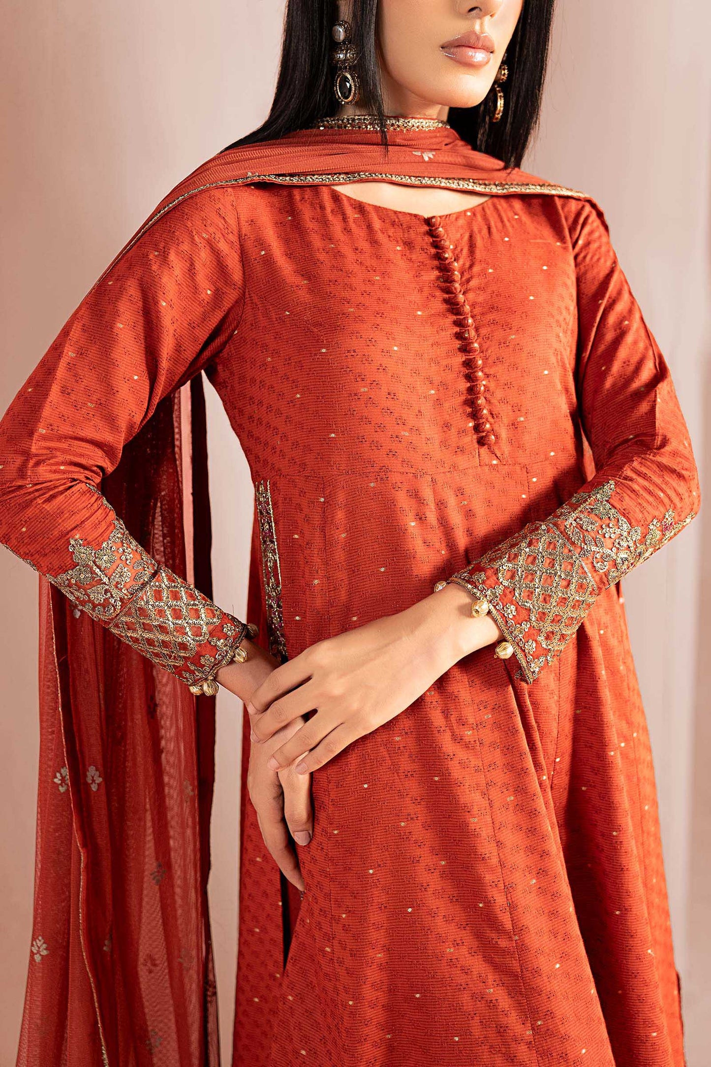 3 Piece Embroidered Filament Viscose Suit