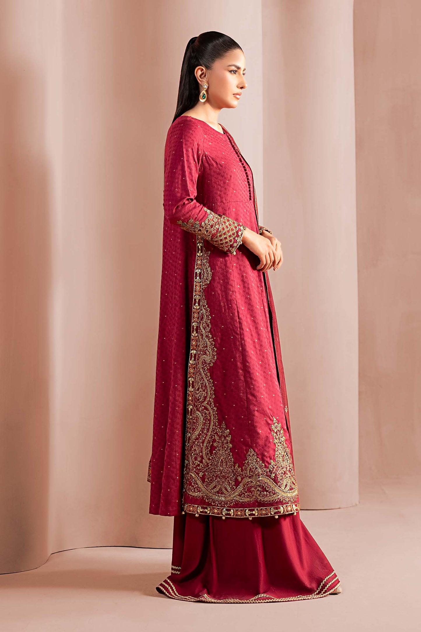 3 Piece Embroidered Filament Viscose Suit
