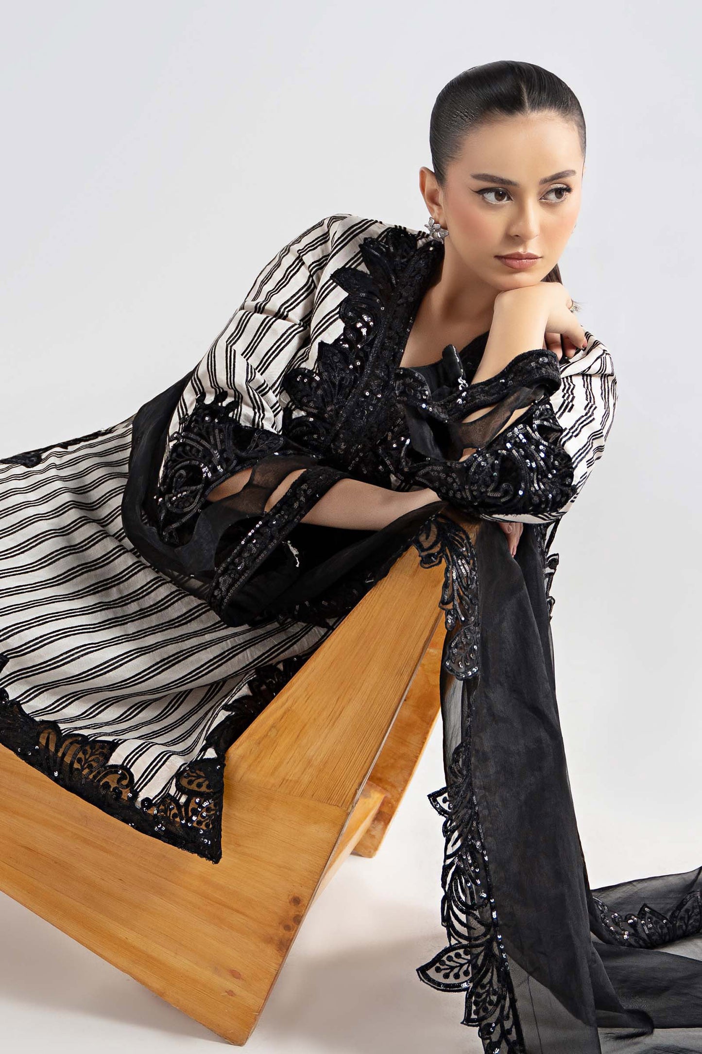 3 Piece Embroidered Cotton Velvet Suit