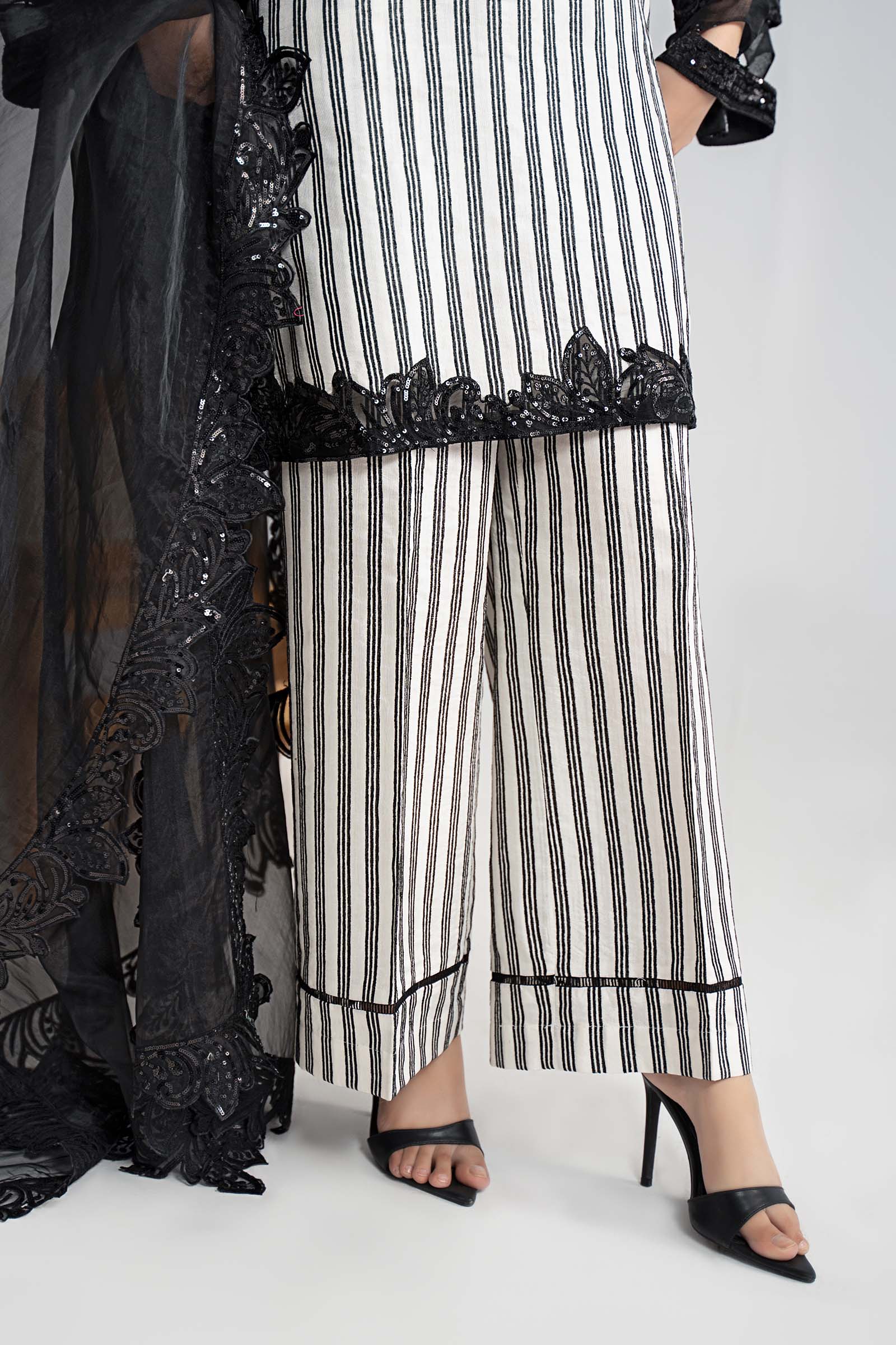 3 Piece Embroidered Cotton Velvet Suit