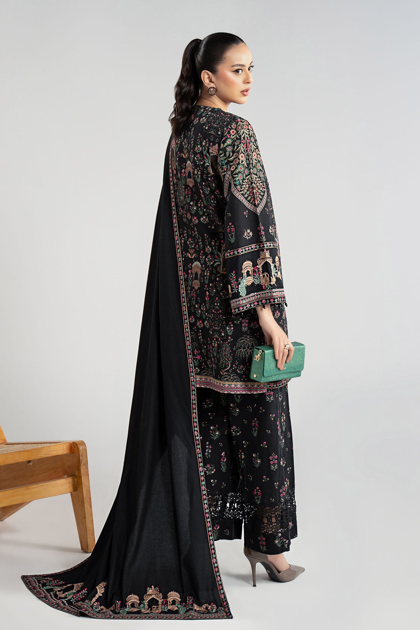 3 Piece Embroidered Khaddar Suit