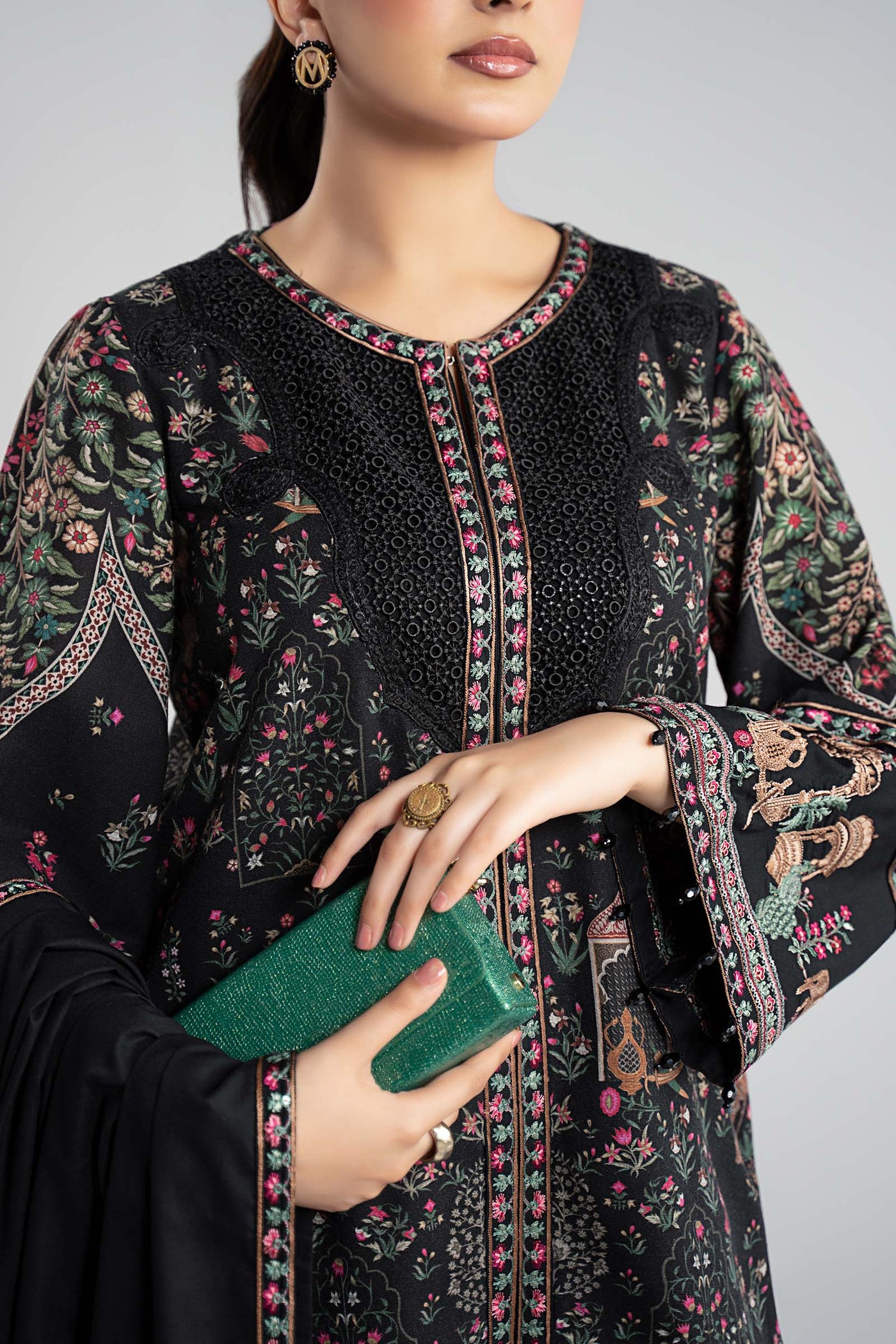 3 Piece Embroidered Khaddar Suit