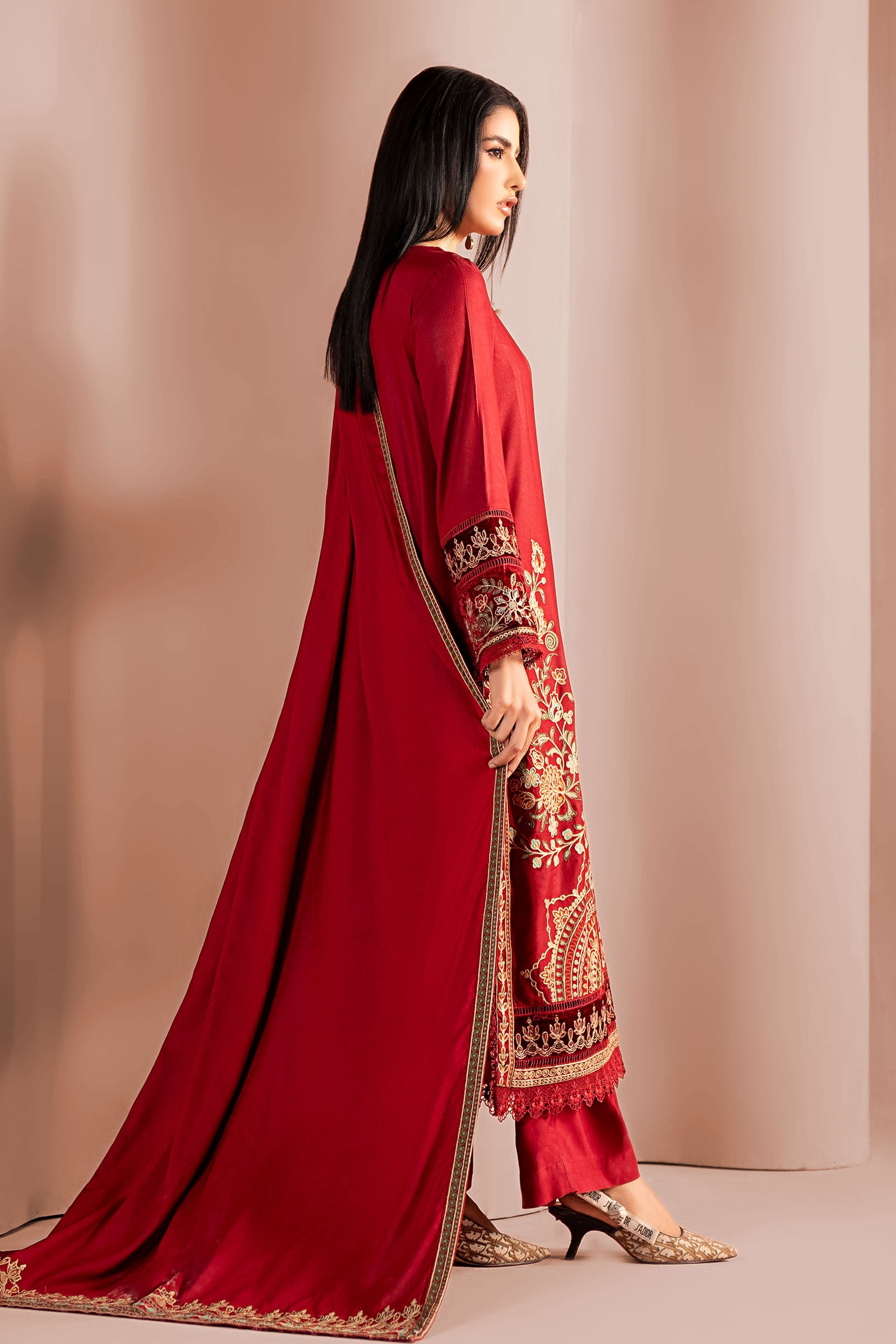 3 Piece Embroidered Marina Suit