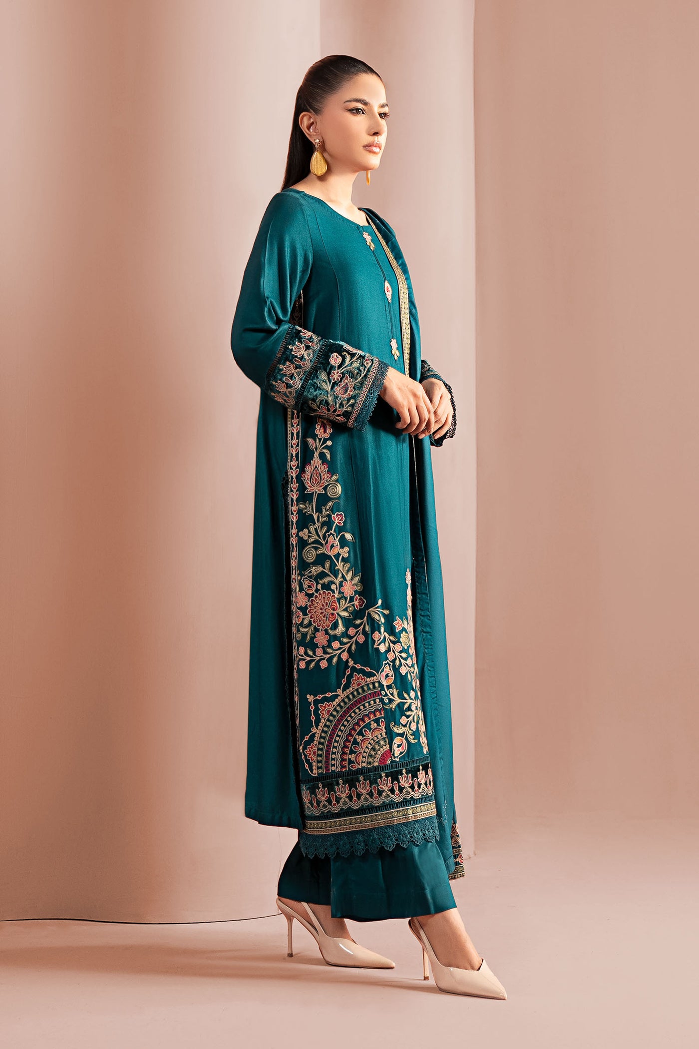 3 Piece Embroidered Marina Suit