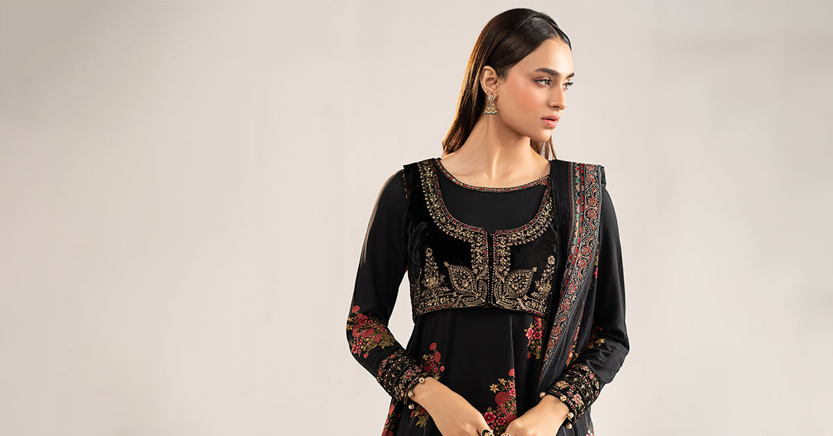 3 Piece Embroidered Linen Suit