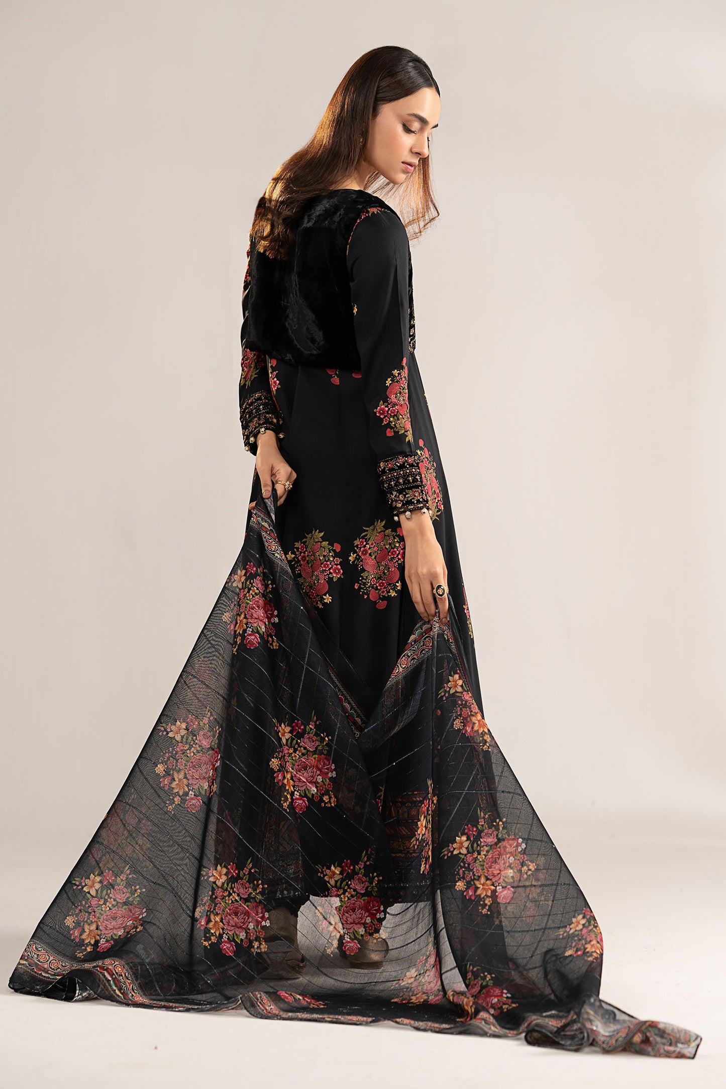3 Piece Embroidered Linen Suit