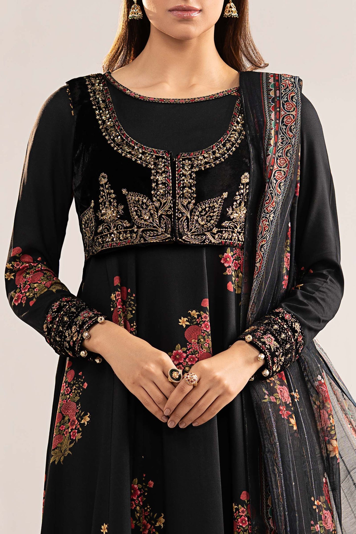 3 Piece Embroidered Linen Suit