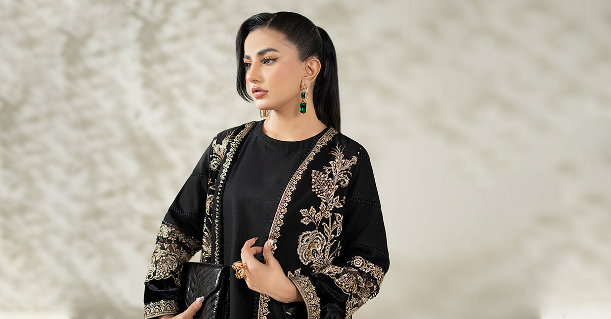 3 Piece Embroidered Khaddar Suit