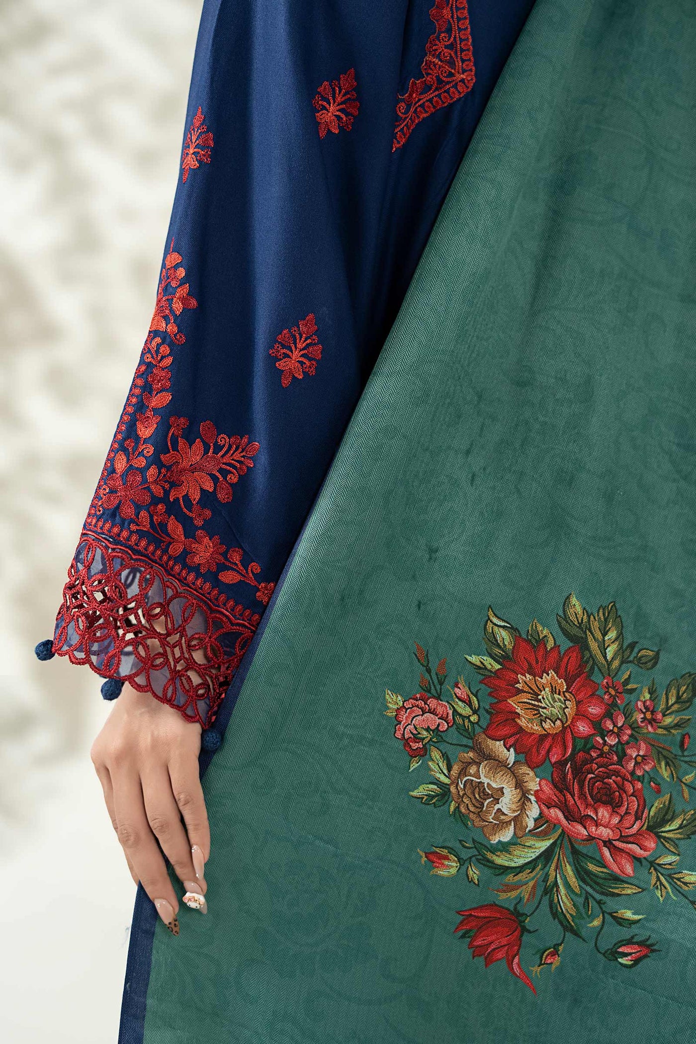 3 Piece Embroidered Marina Suit