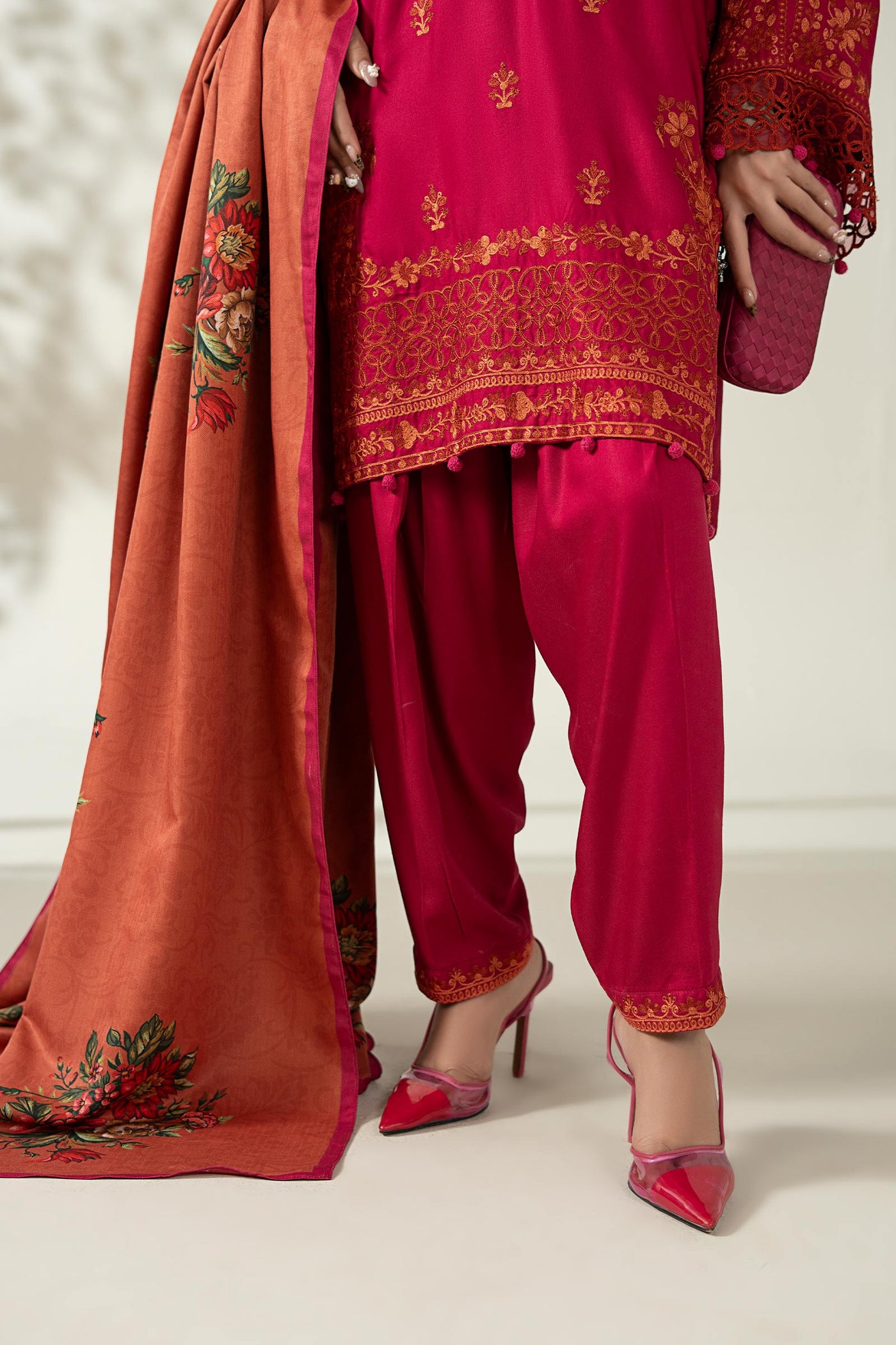 3 Piece Embroidered Marina Suit
