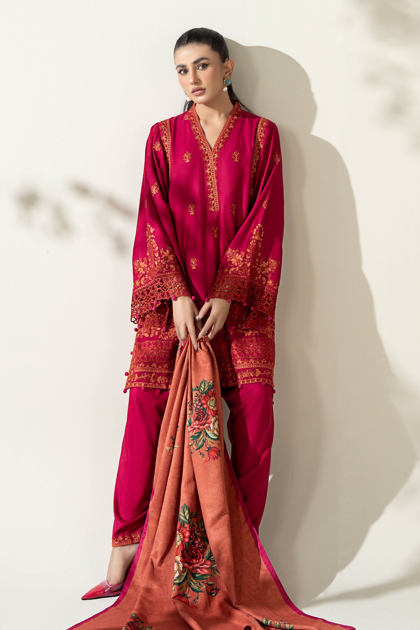 3 Piece Embroidered Marina Suit