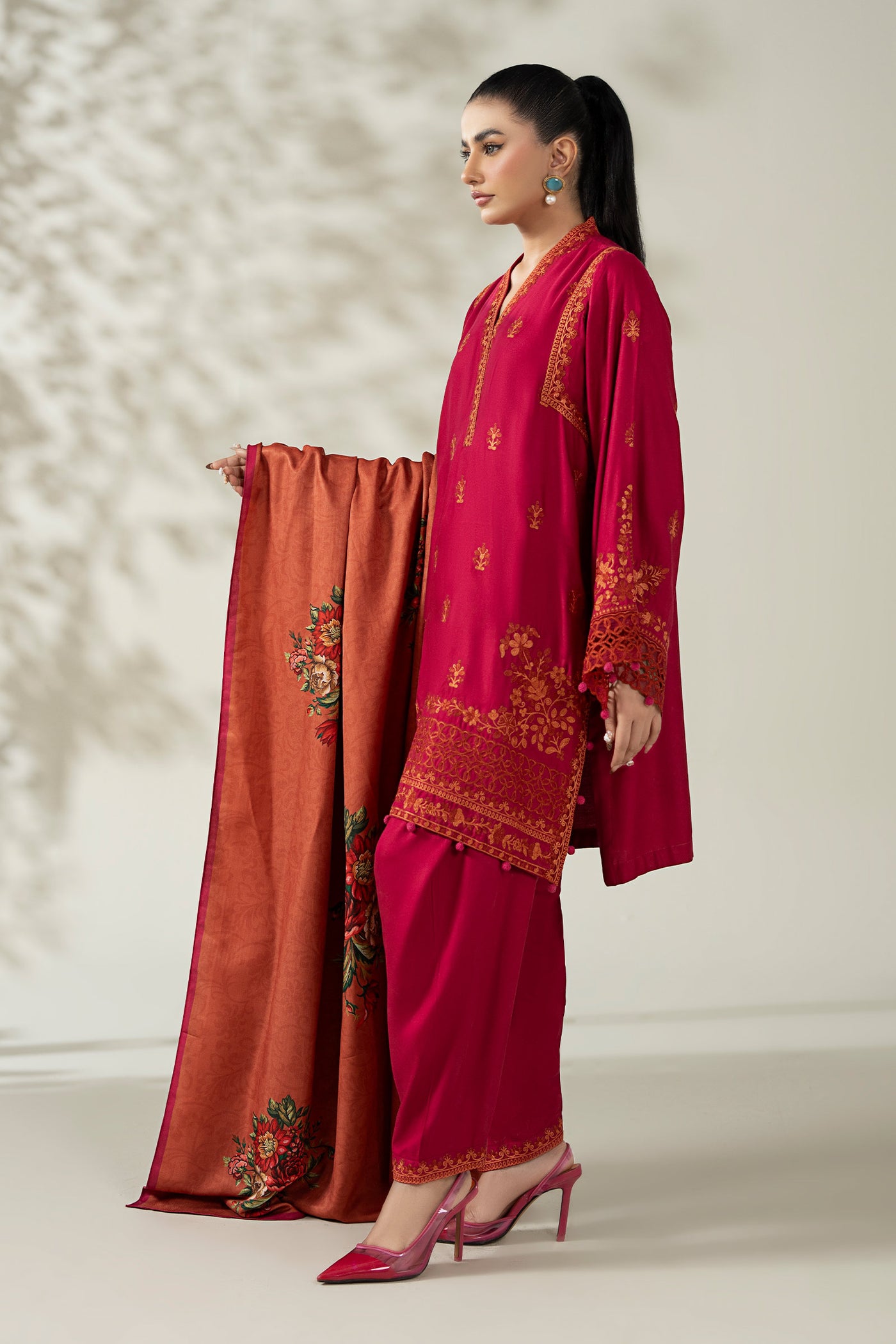 3 Piece Embroidered Marina Suit