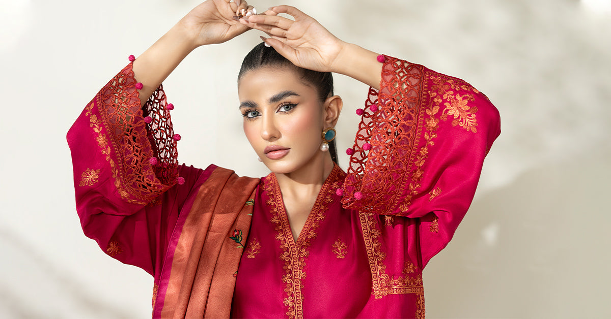 3 Piece Embroidered Marina Suit