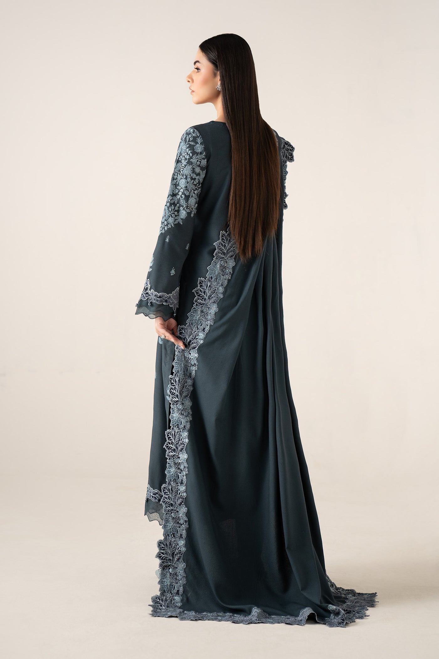 3 Piece Embroidered Karandi Suit