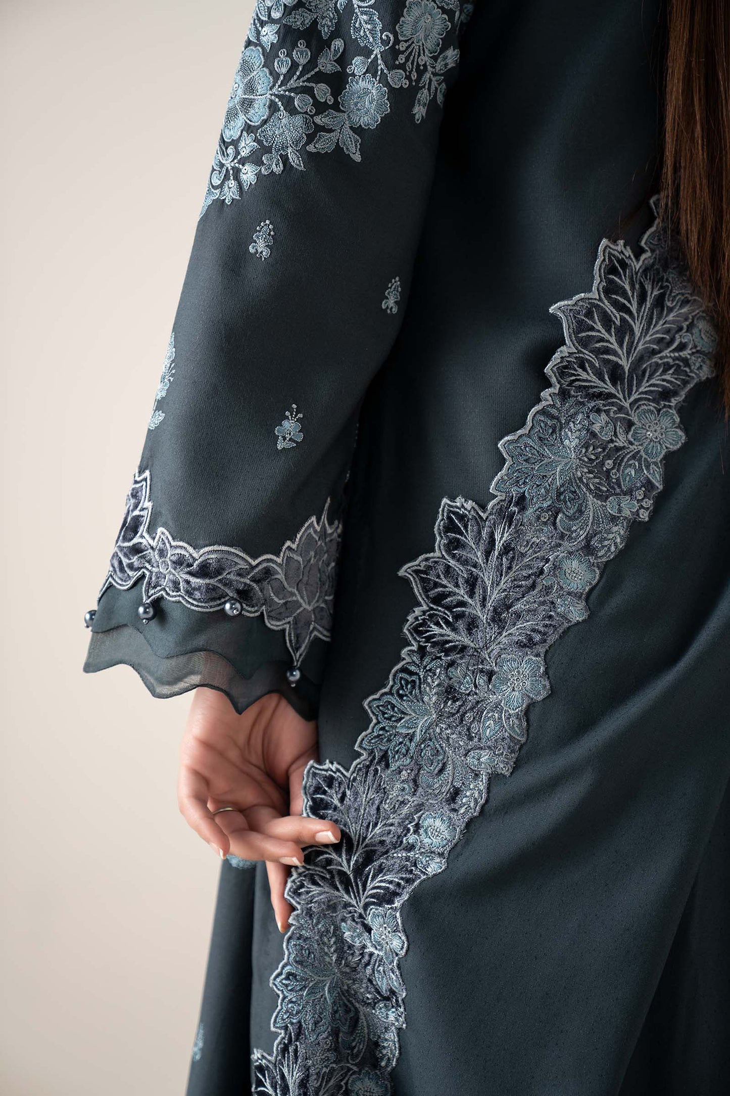 3 Piece Embroidered Karandi Suit