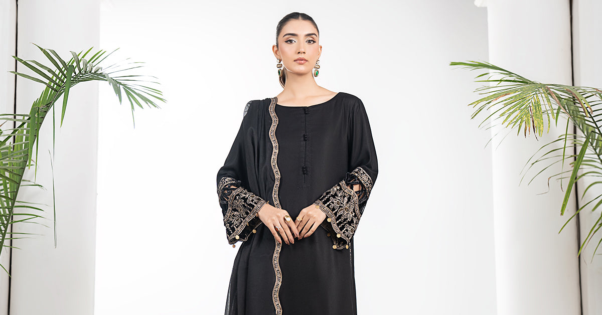 3 Piece Embroidered Marina Suit