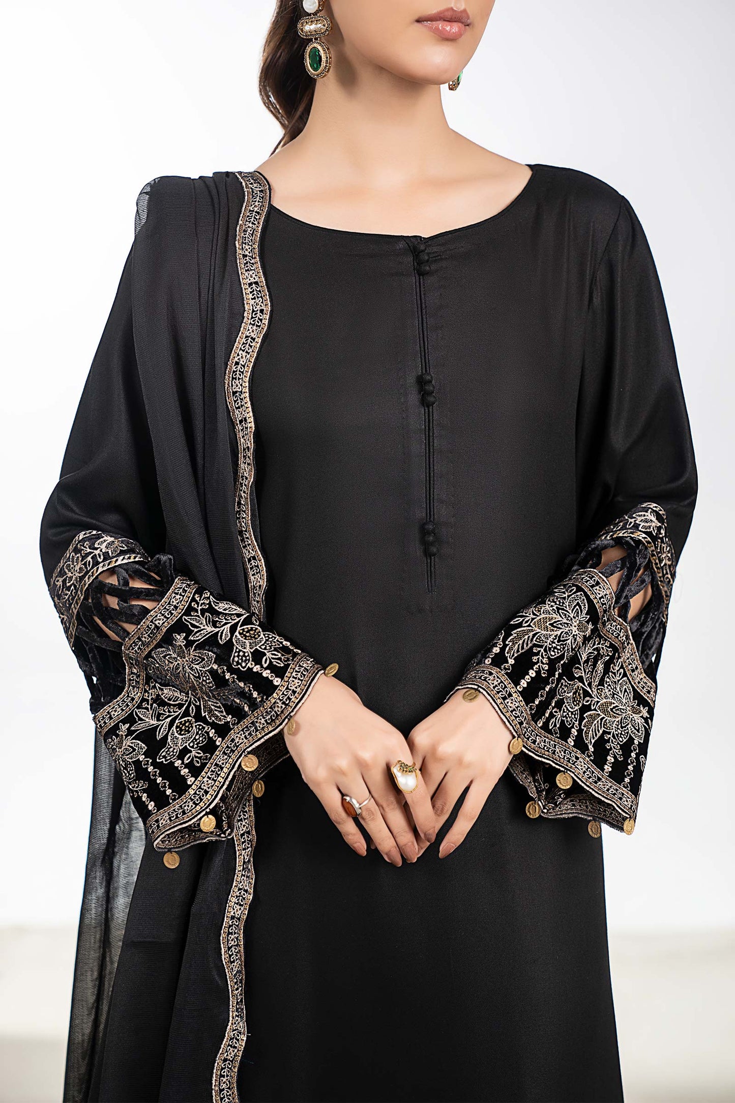 3 Piece Embroidered Marina Suit