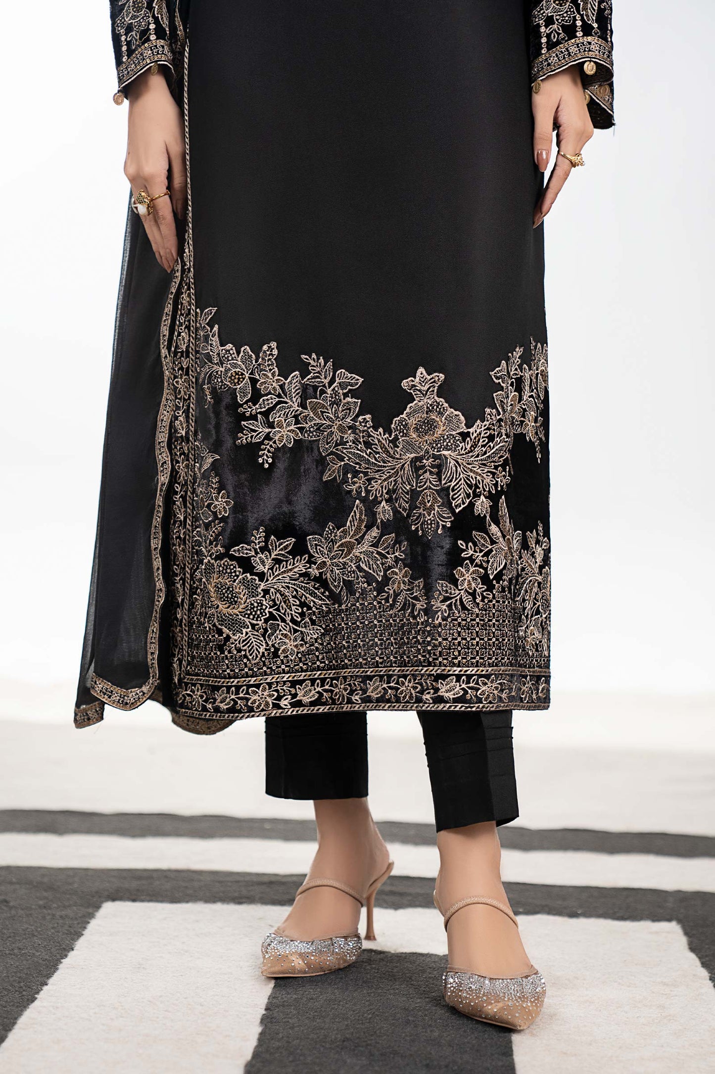 3 Piece Embroidered Marina Suit