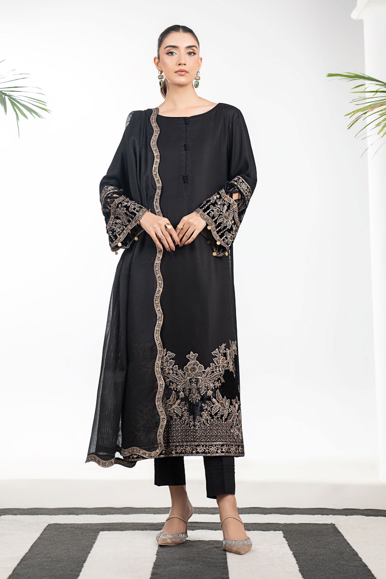 3 Piece Embroidered Marina Suit