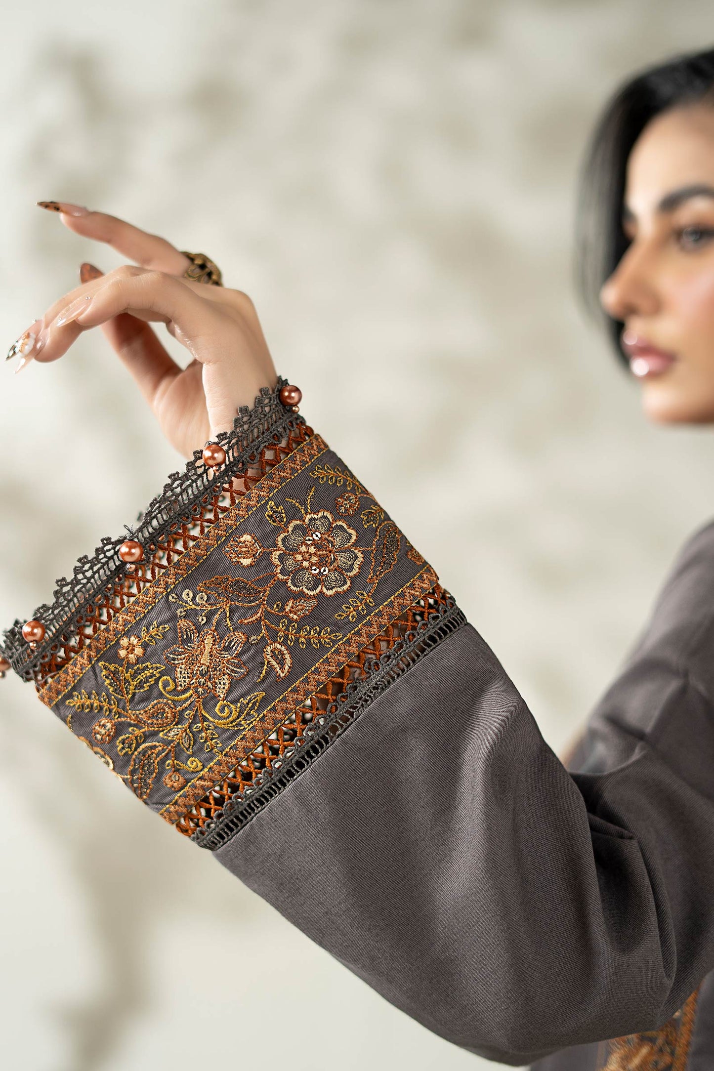 3 Piece Embroidered Khaddar Suit