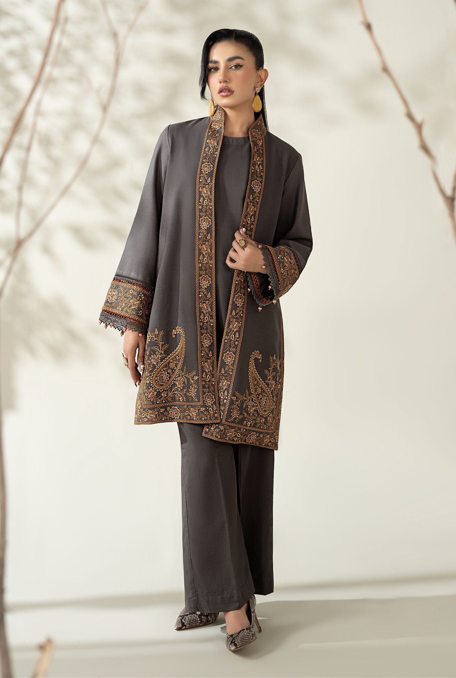 3 Piece Embroidered Khaddar Suit