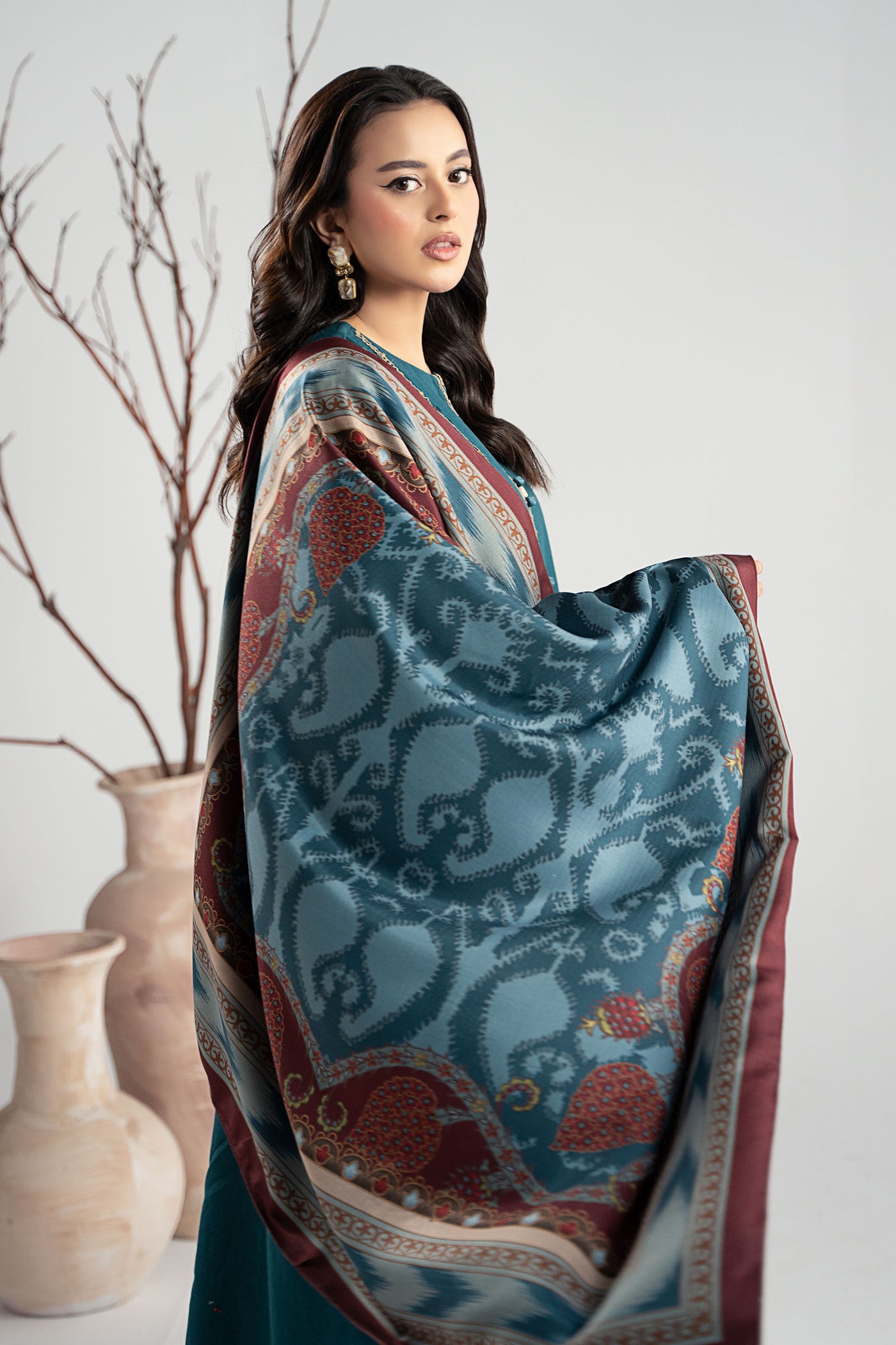 3 Piece Embroidered Khaddar Suit