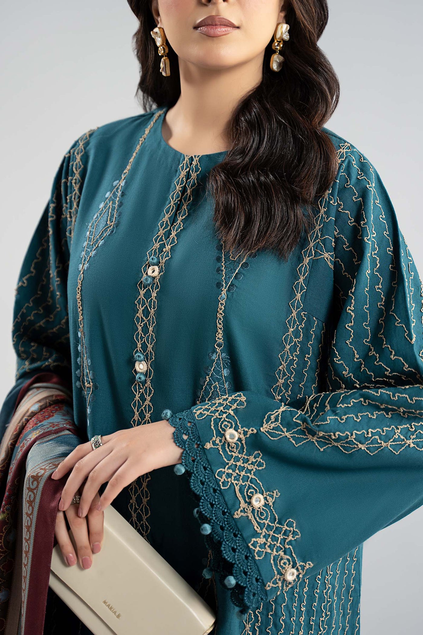 3 Piece Embroidered Khaddar Suit