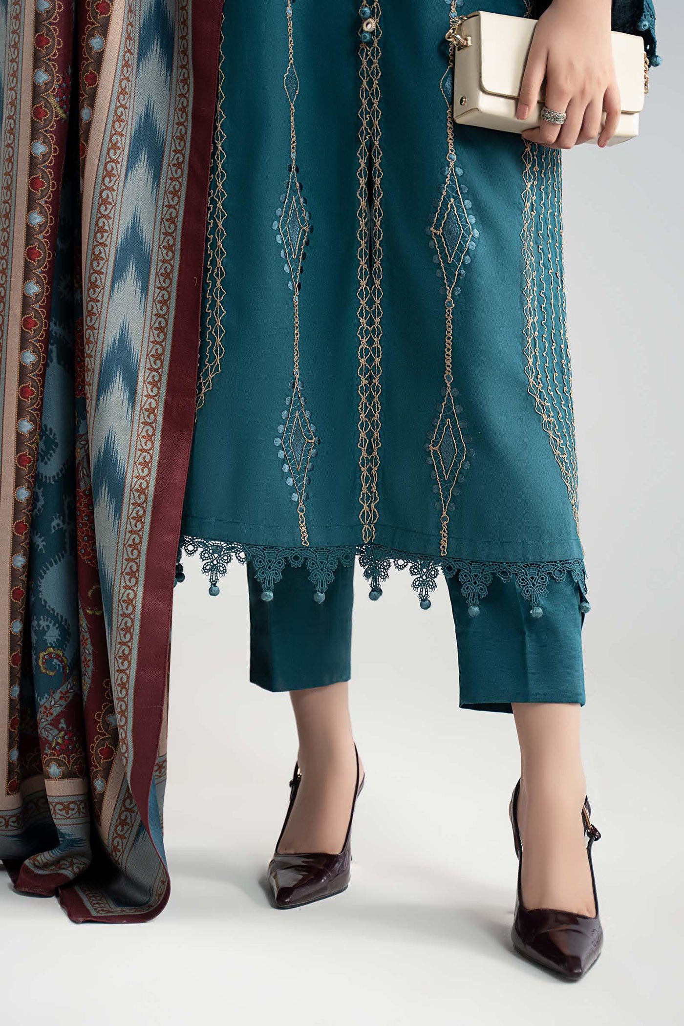 3 Piece Embroidered Khaddar Suit