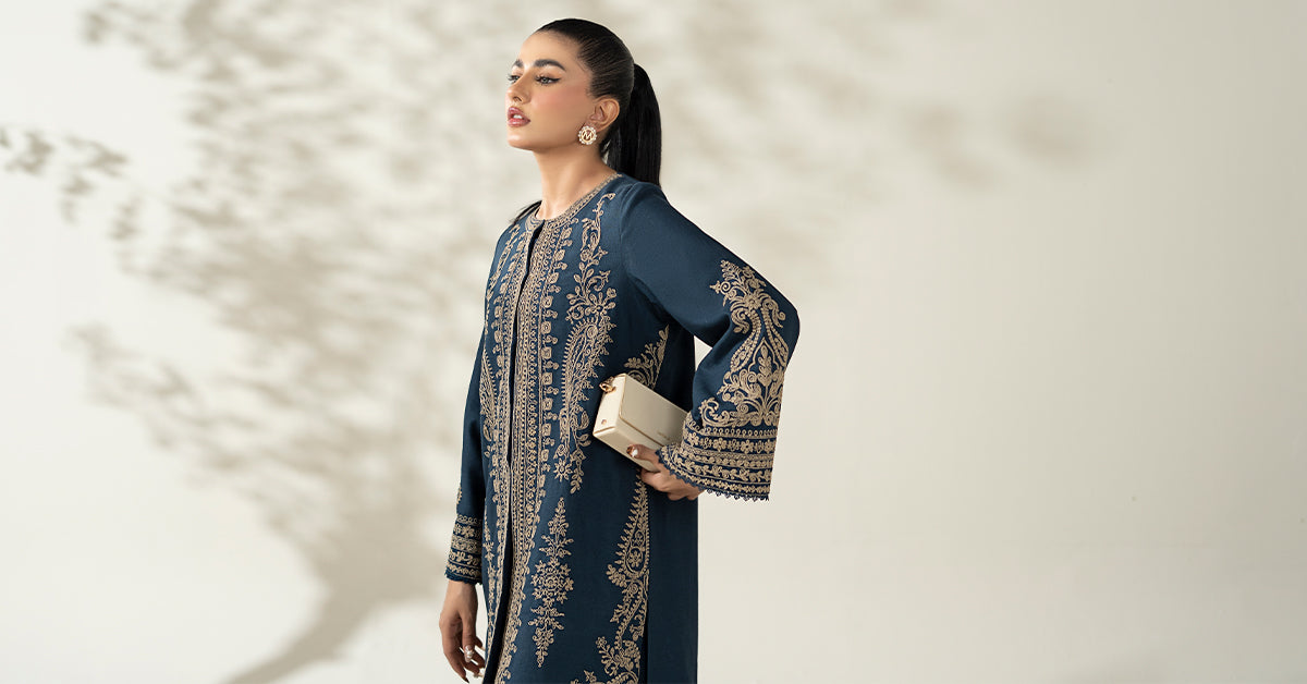 3 Piece Embroidered Khaddar Suit