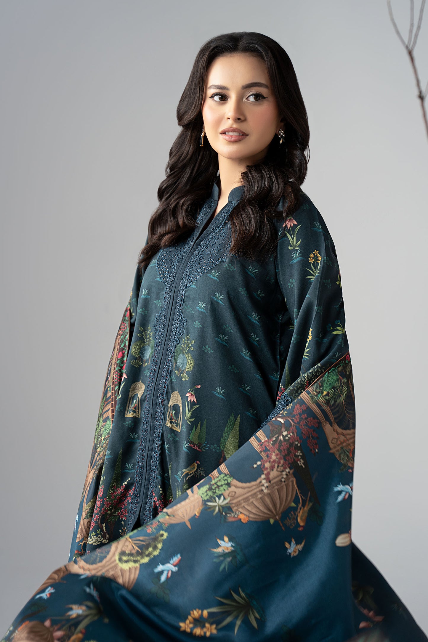 3 Piece Embroidered Linen Suit