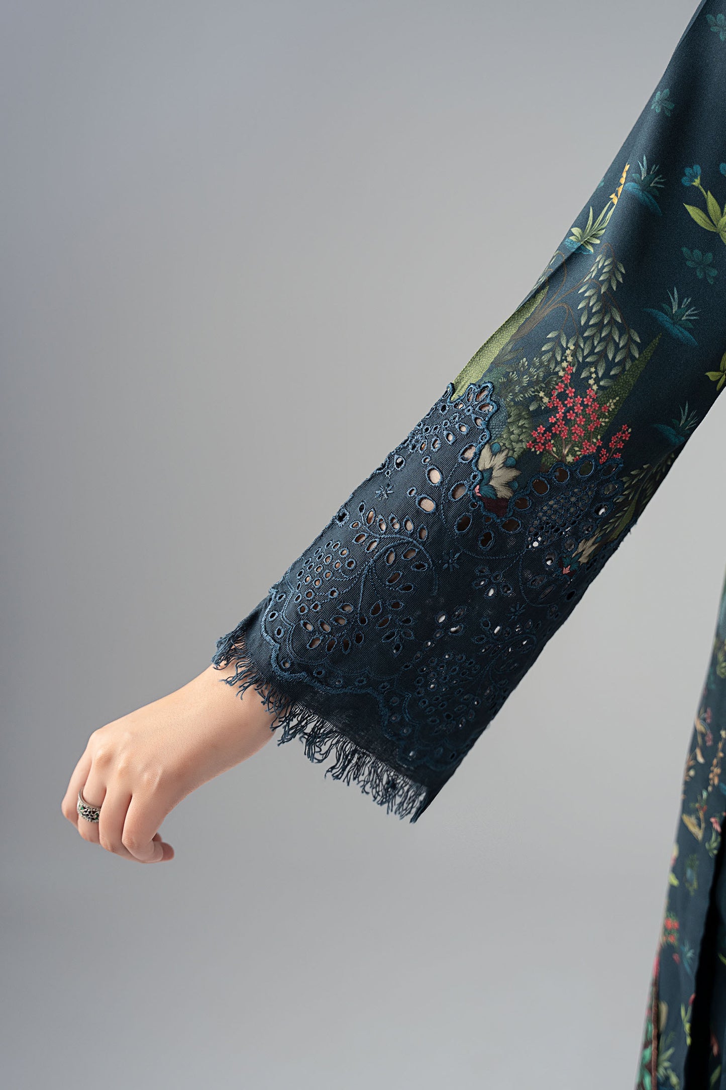 3 Piece Embroidered Linen Suit