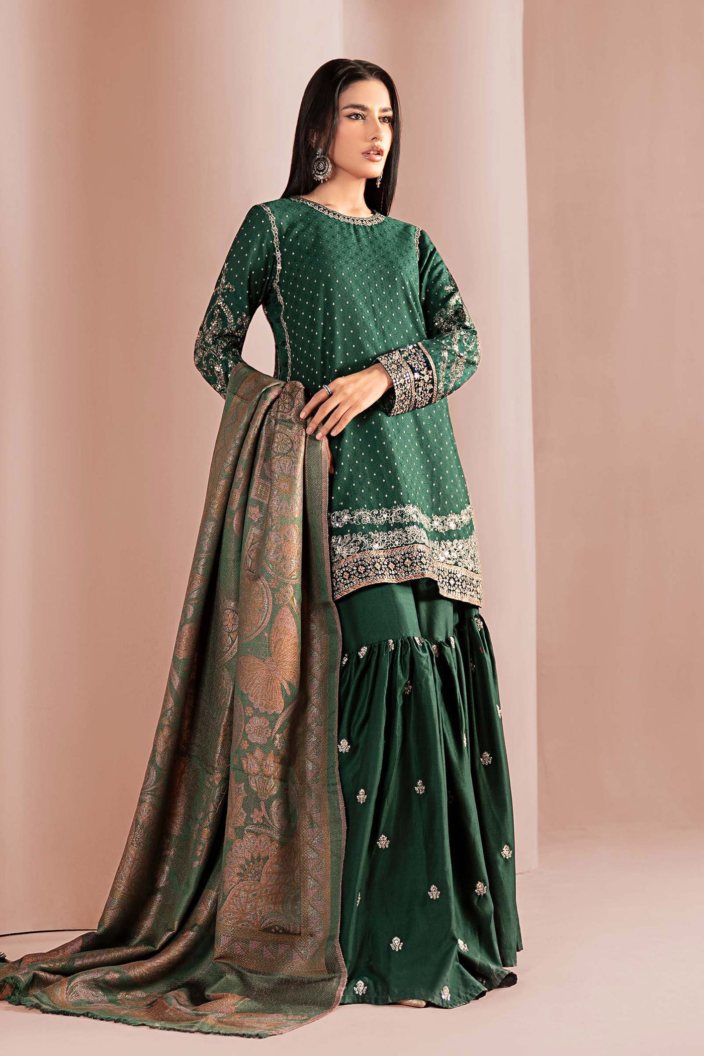 3 Piece Embroidered Viscose Suit