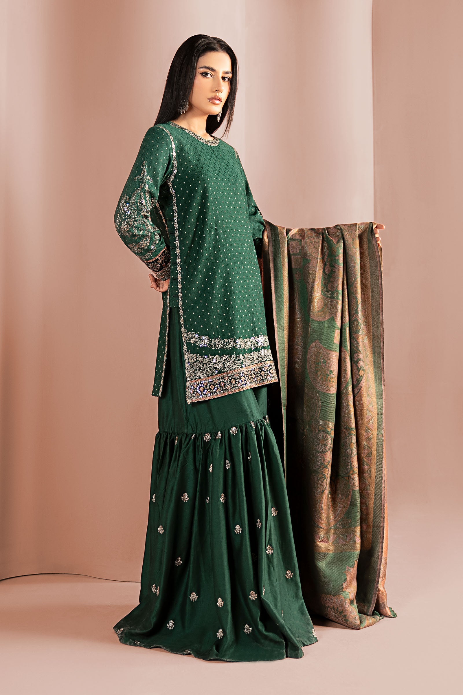3 Piece Embroidered Viscose Suit