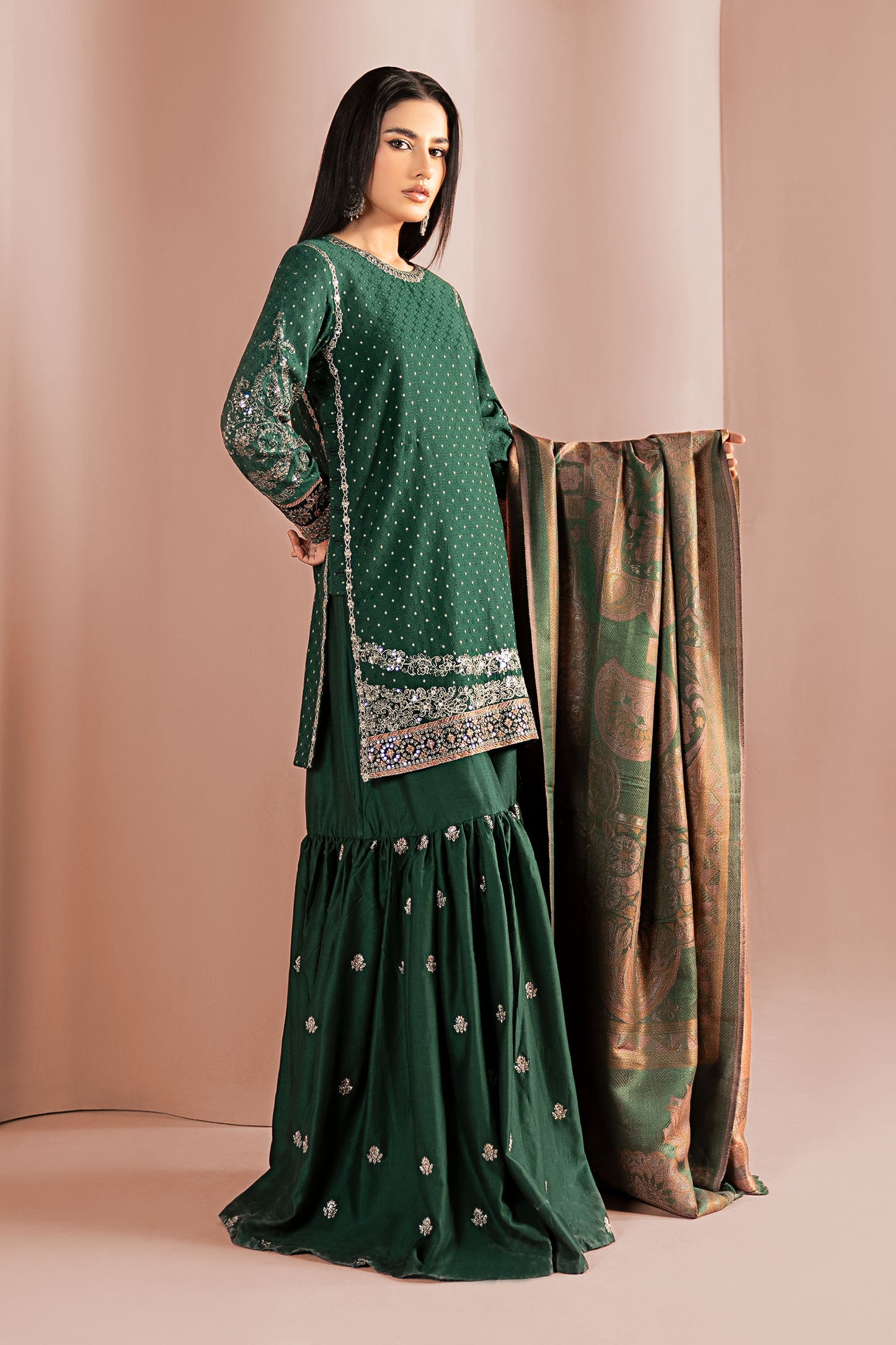 3 Piece Embroidered Viscose Suit