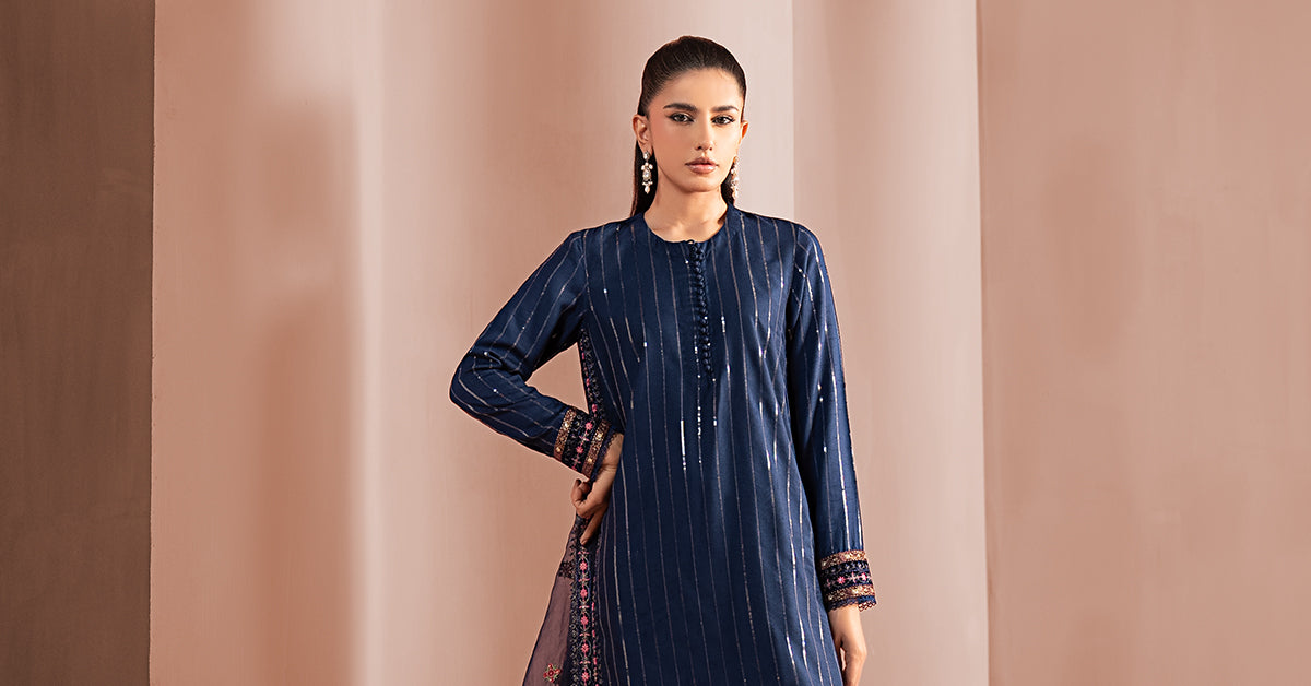 3 Piece Embroidered Linen Suit