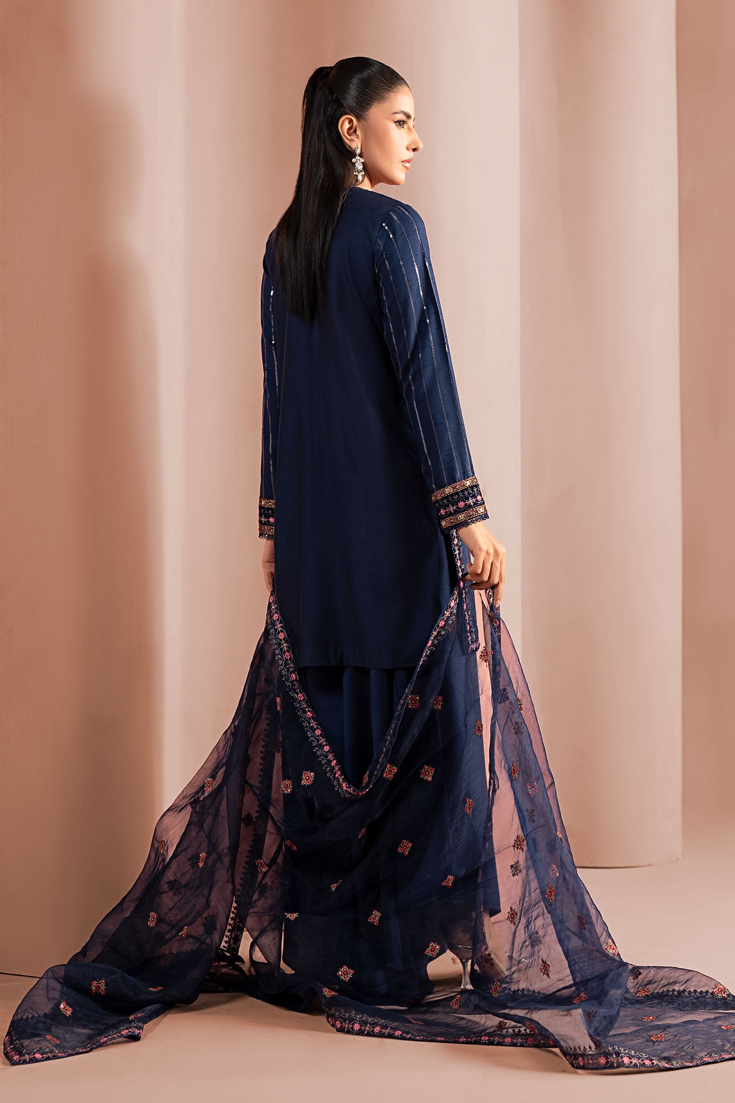 3 Piece Embroidered Linen Suit