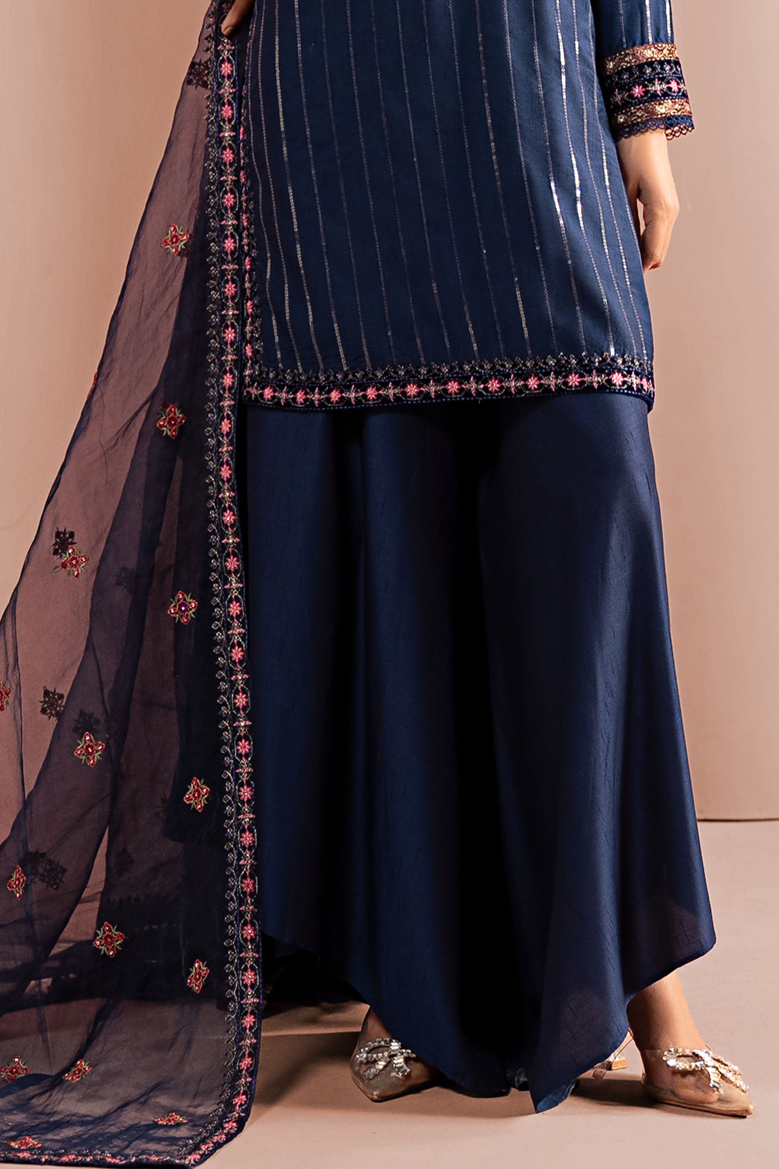 3 Piece Embroidered Linen Suit