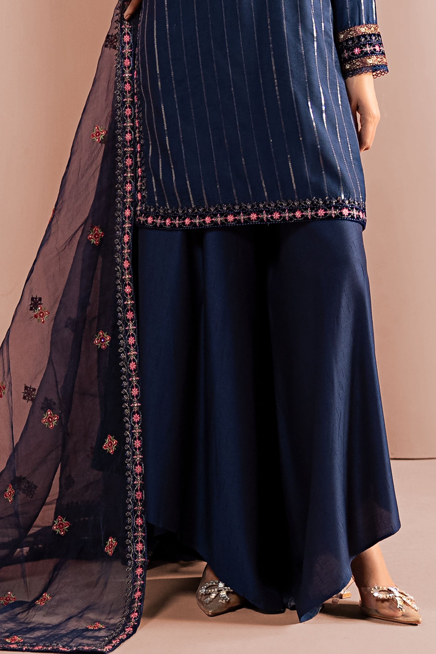 3 Piece Embroidered Linen Suit